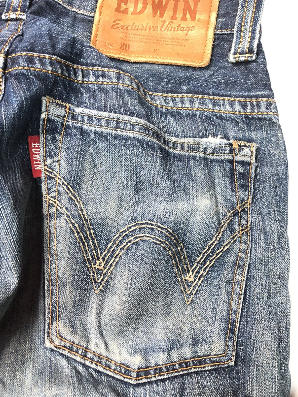 Edwin × Vintage VINTAGE EDWIN EXCLUSIVE VINTAGE XU DISSTRESSED DENIM JAPAN Size US 30 / EU 46 - 16 Thumbnail