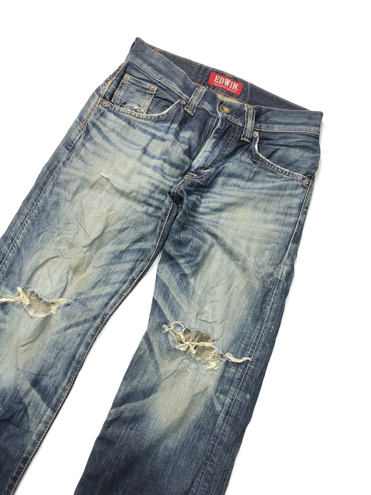 Edwin × Vintage VINTAGE EDWIN EXCLUSIVE VINTAGE XU DISSTRESSED DENIM JAPAN Size US 30 / EU 46 - 4 Thumbnail