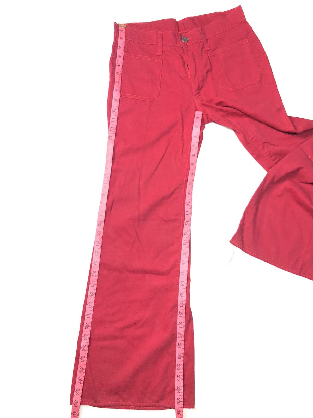 Vintage RARE🔥VINTAGE RETRO BIG STONE RED BELL BOTTOM Size US 29 - 12 Thumbnail
