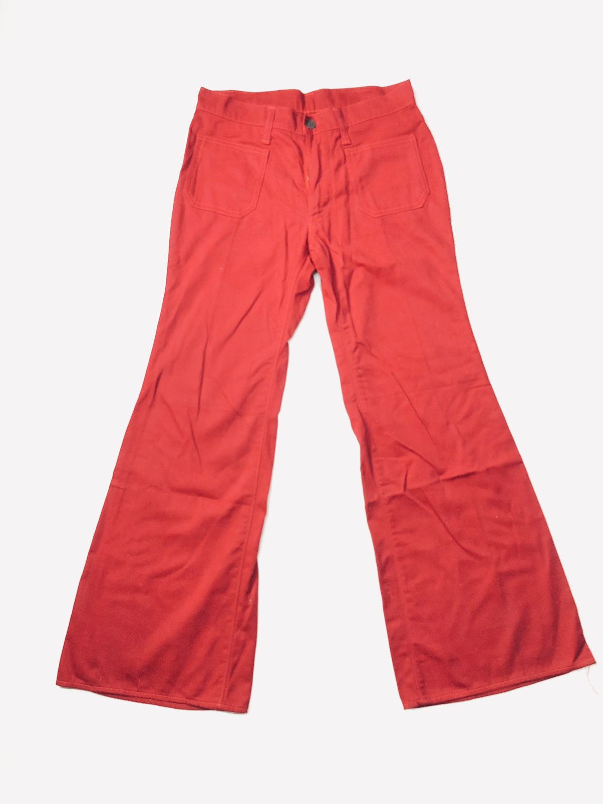 Vintage RARE🔥VINTAGE RETRO BIG STONE RED BELL BOTTOM Size US 29 - 1 Thumbnail