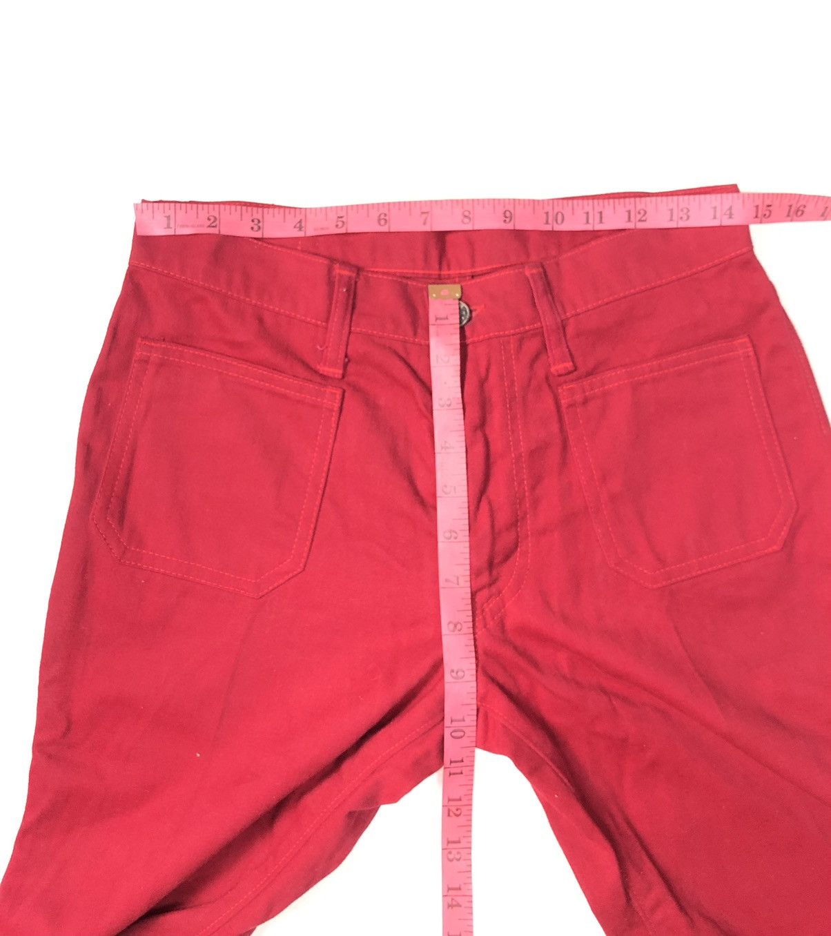 Vintage RARE🔥VINTAGE RETRO BIG STONE RED BELL BOTTOM Size US 29 - 10 Thumbnail