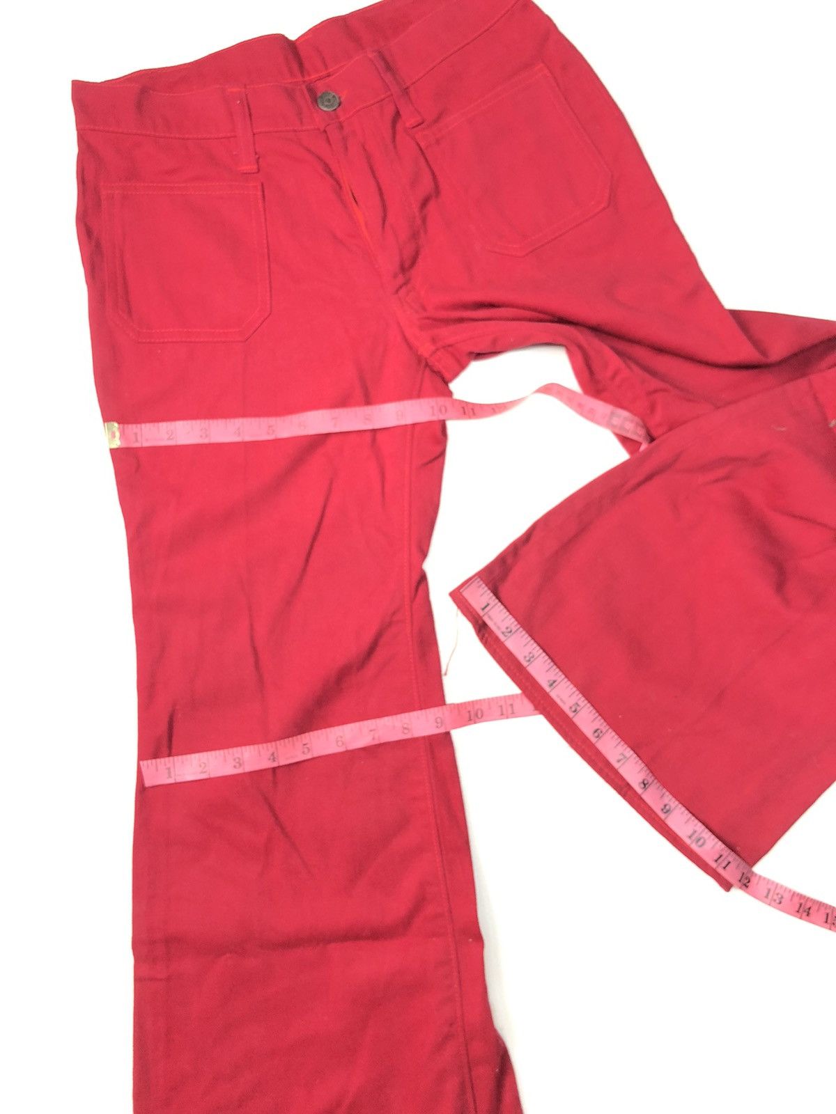 Vintage RARE🔥VINTAGE RETRO BIG STONE RED BELL BOTTOM Size US 29 - 11 Thumbnail