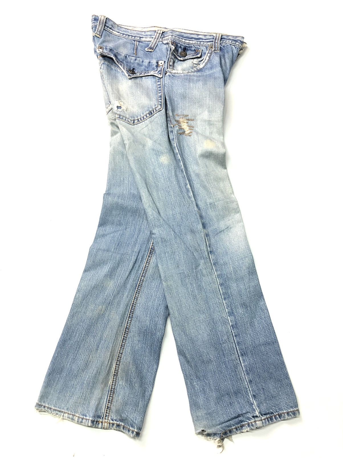 Designer × Japanese Brand BUONA GIORNATA DISSTRESSED BLUE WASH DENIM Size US 31 - 1 Thumbnail