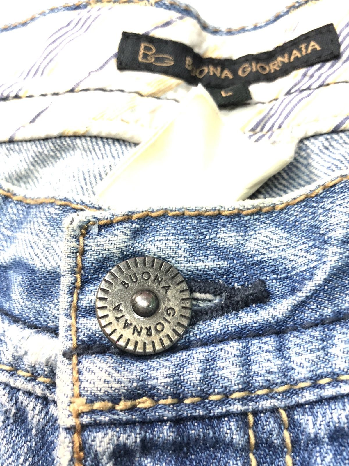Designer × Japanese Brand BUONA GIORNATA DISSTRESSED BLUE WASH DENIM Size US 31 - 4 Thumbnail