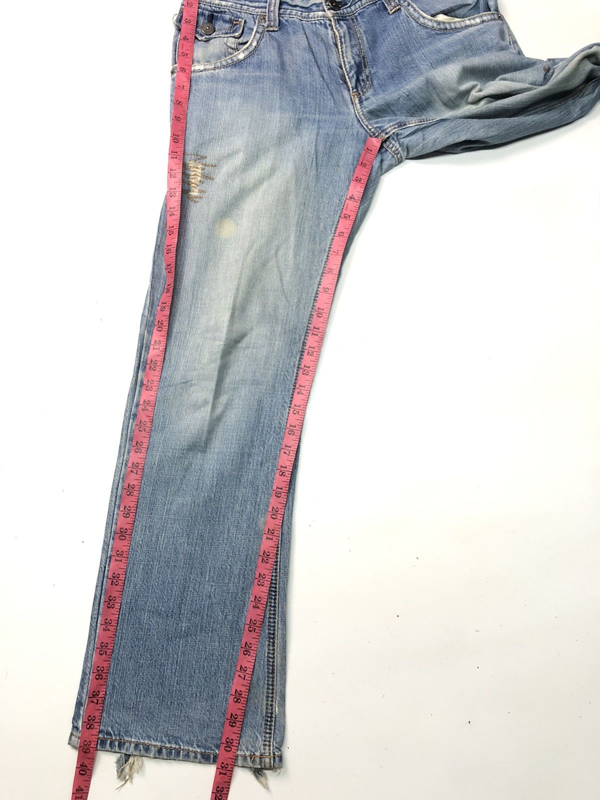 Designer × Japanese Brand BUONA GIORNATA DISSTRESSED BLUE WASH DENIM Size US 31 - 12 Thumbnail