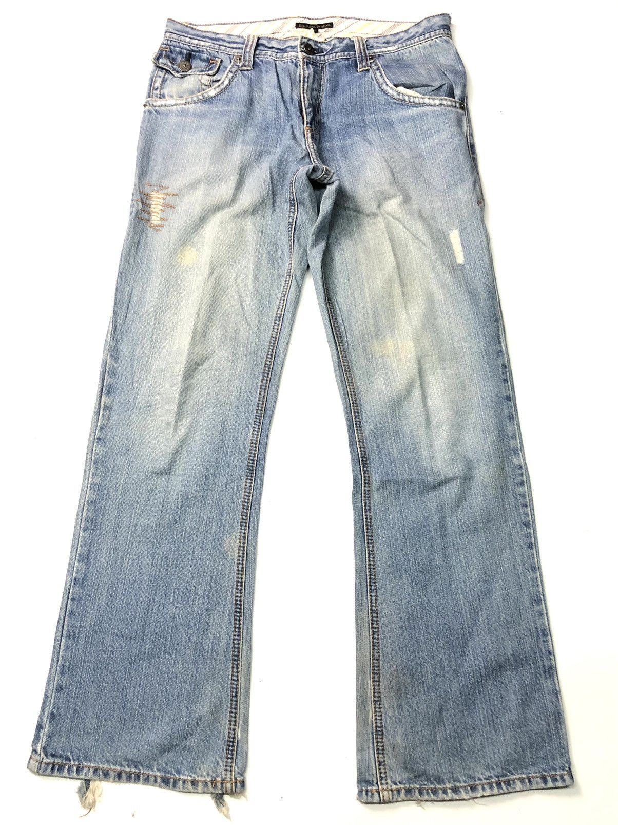 Designer × Japanese Brand BUONA GIORNATA DISSTRESSED BLUE WASH DENIM Size US 31 - 3 Thumbnail