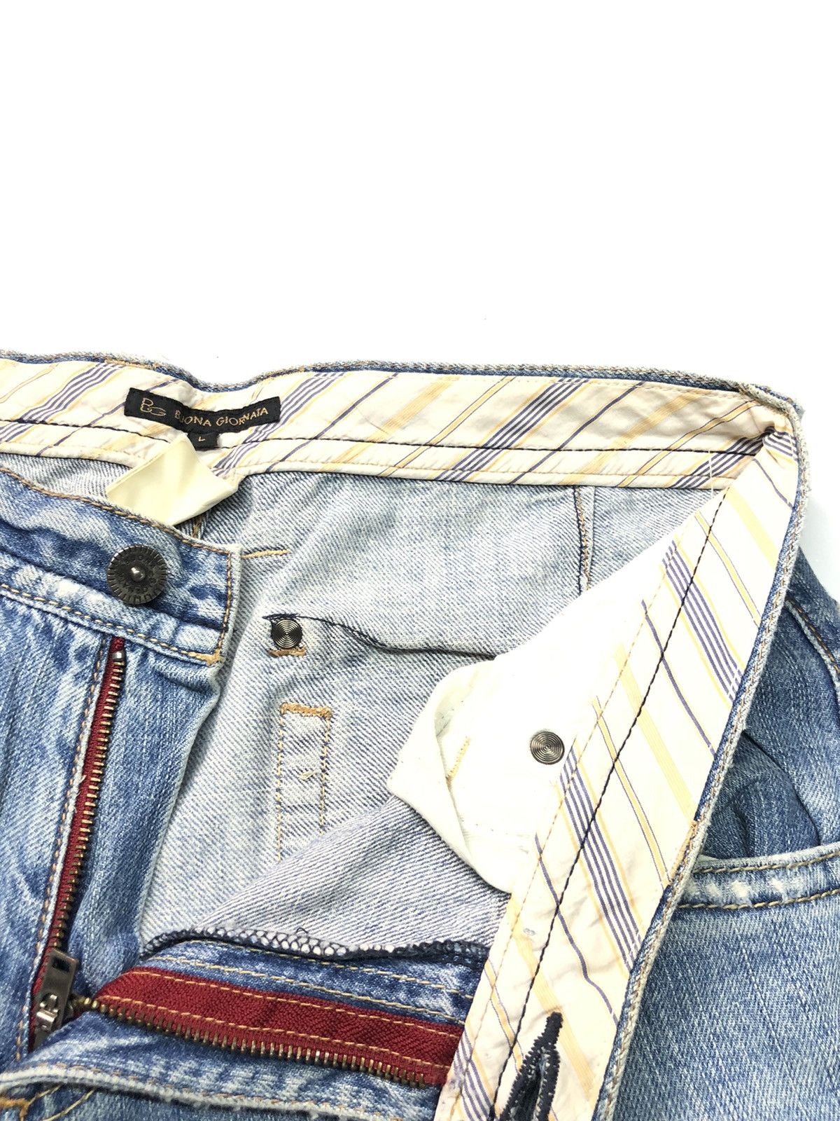 Designer × Japanese Brand BUONA GIORNATA DISSTRESSED BLUE WASH DENIM Size US 31 - 5 Thumbnail