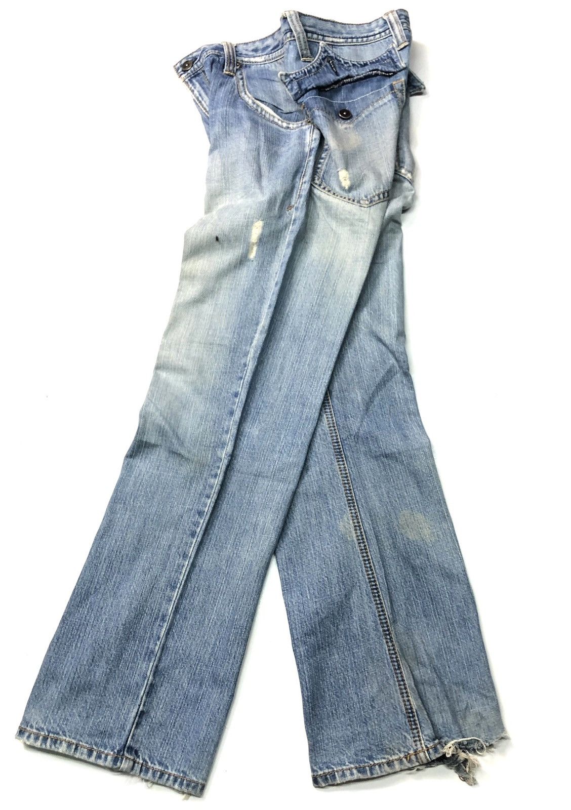 Designer × Japanese Brand BUONA GIORNATA DISSTRESSED BLUE WASH DENIM Size US 31 - 2 Thumbnail