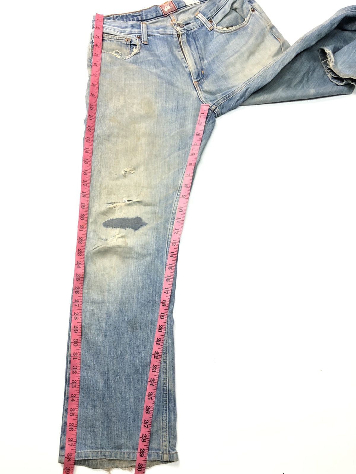 Quicksilver × Vintage VINTAGE QUICKSILVER DISSTRESSED BLUE WASH DENIM Size US 29 - 22 Thumbnail