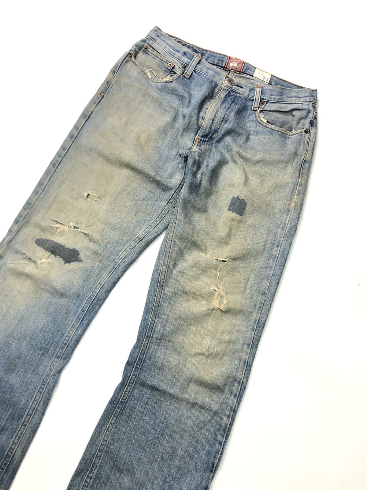Quicksilver × Vintage VINTAGE QUICKSILVER DISSTRESSED BLUE WASH DENIM Size US 29 - 2 Thumbnail