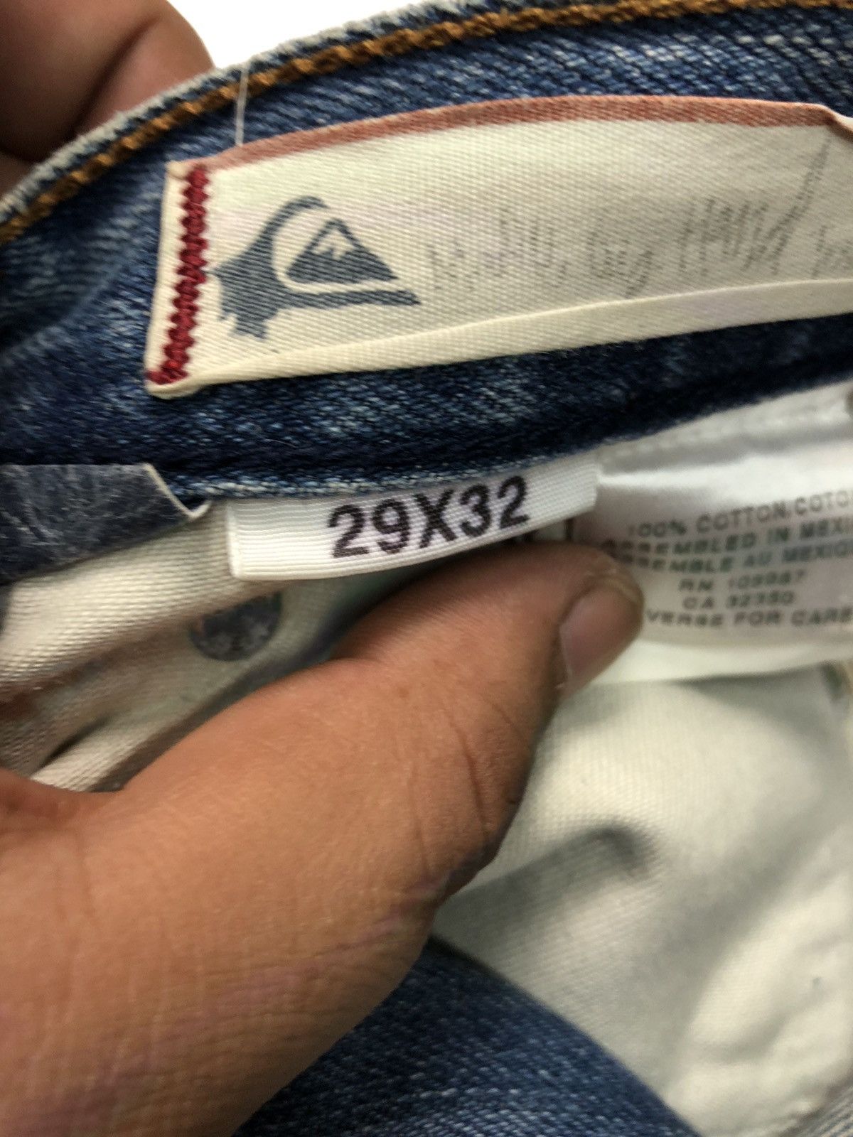 Quicksilver × Vintage VINTAGE QUICKSILVER DISSTRESSED BLUE WASH DENIM Size US 29 - 10 Thumbnail
