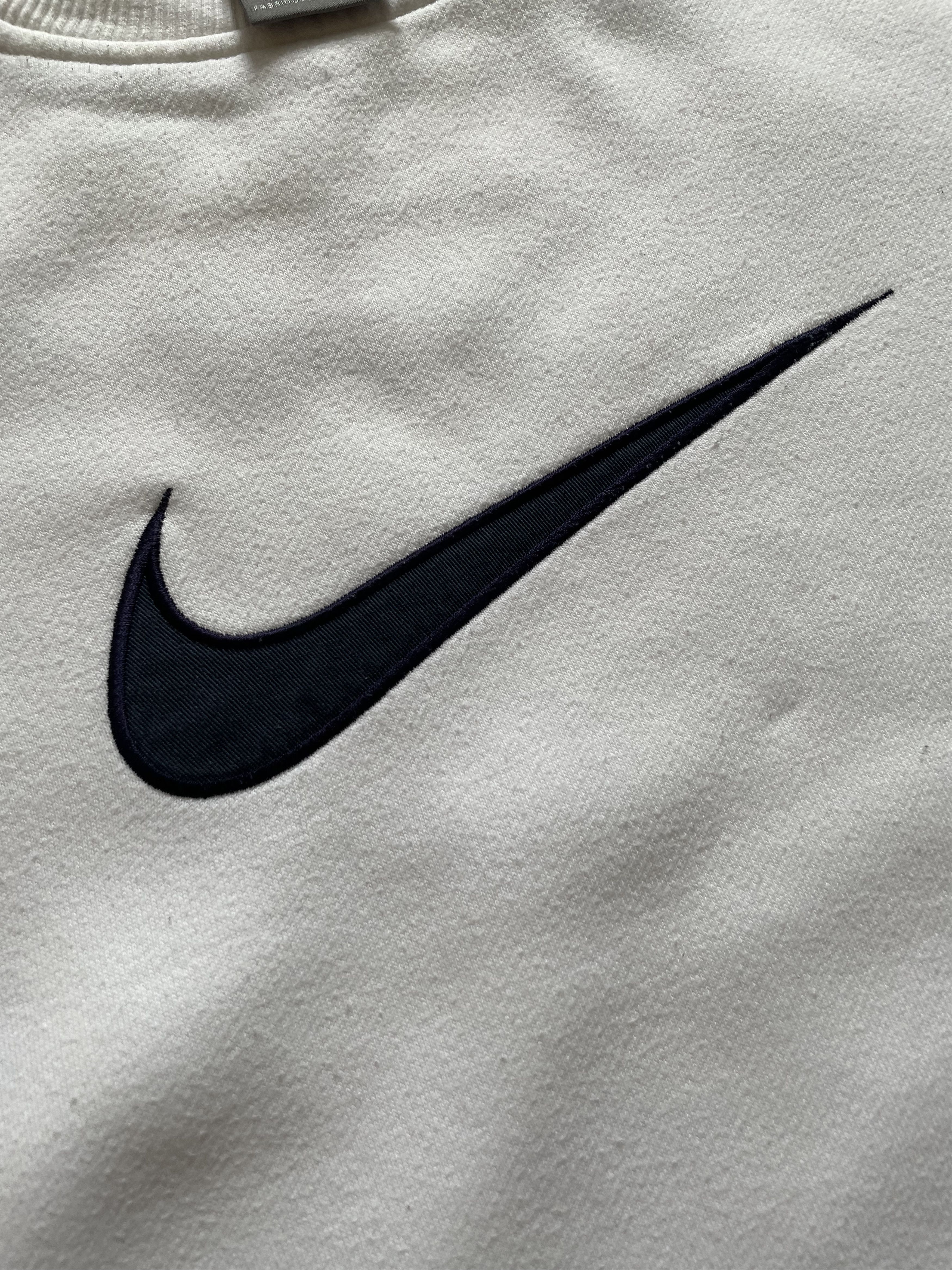 Nike × Vintage Vintage Nike Sweatshirt Big Swoosh Rare Drill y2k Hype Size US S / EU 44-46 / 1 - 3 Thumbnail