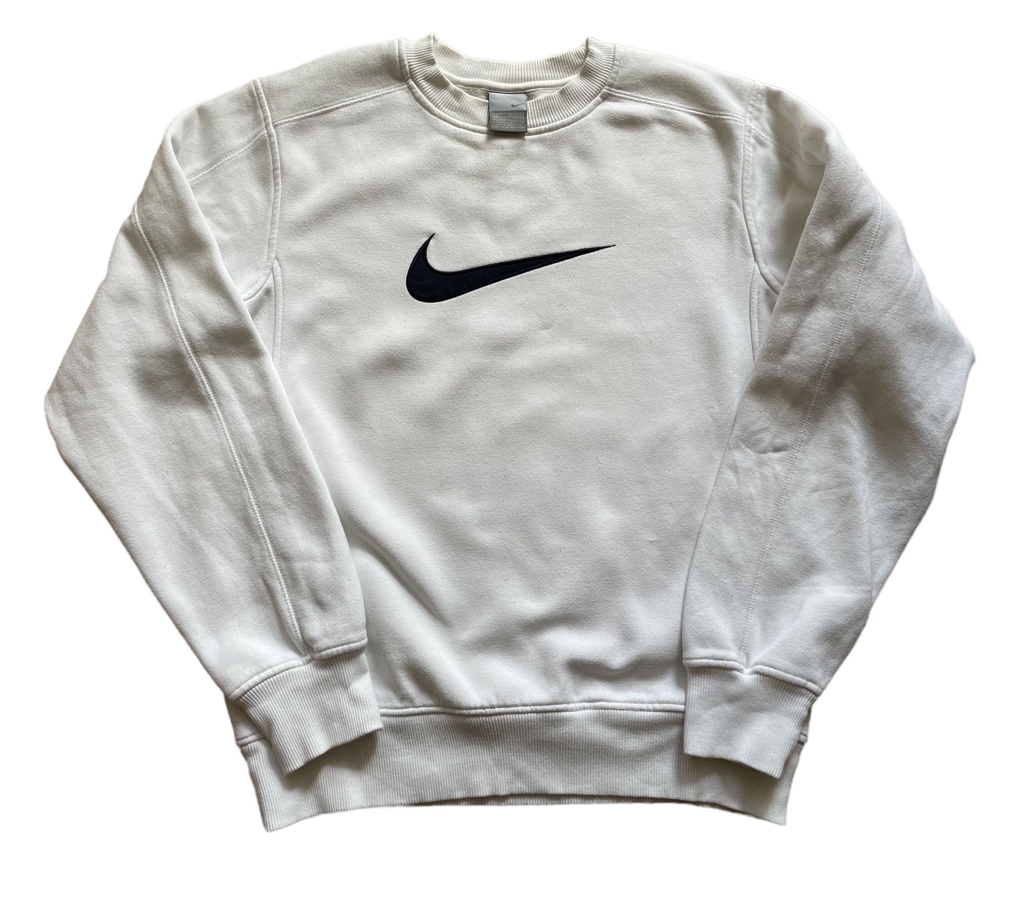 Nike × Vintage Vintage Nike Sweatshirt Big Swoosh Rare Drill y2k Hype Size US S / EU 44-46 / 1 - 1 Thumbnail