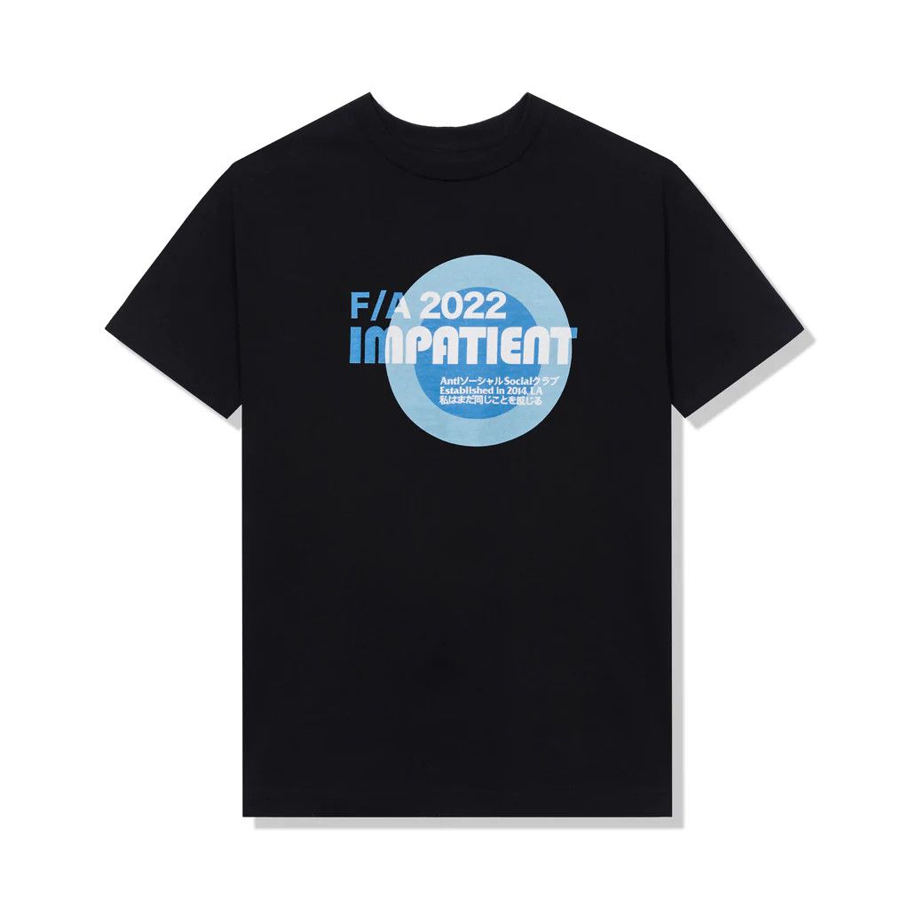 Anti Social Social Club DS ASSC F/A 2022 Impatient Black Tee Bape kith kaws supreme Size US L / EU 52-54 / 3 - 4 Thumbnail