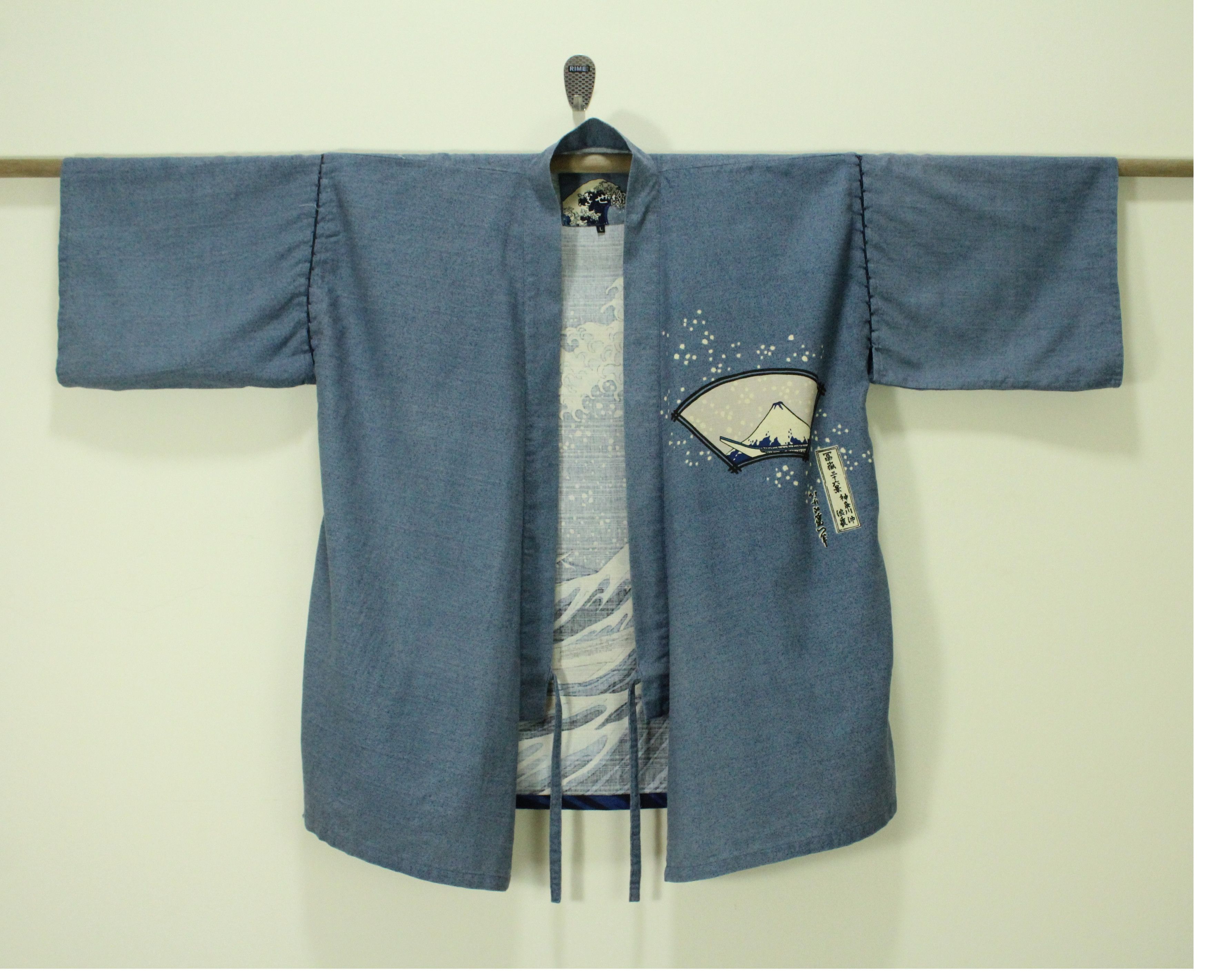 Japanese Brand KIMONO JACKET Hokusai Great Wave Art Japan Size US L / EU 52-54 / 3 - 3 Thumbnail