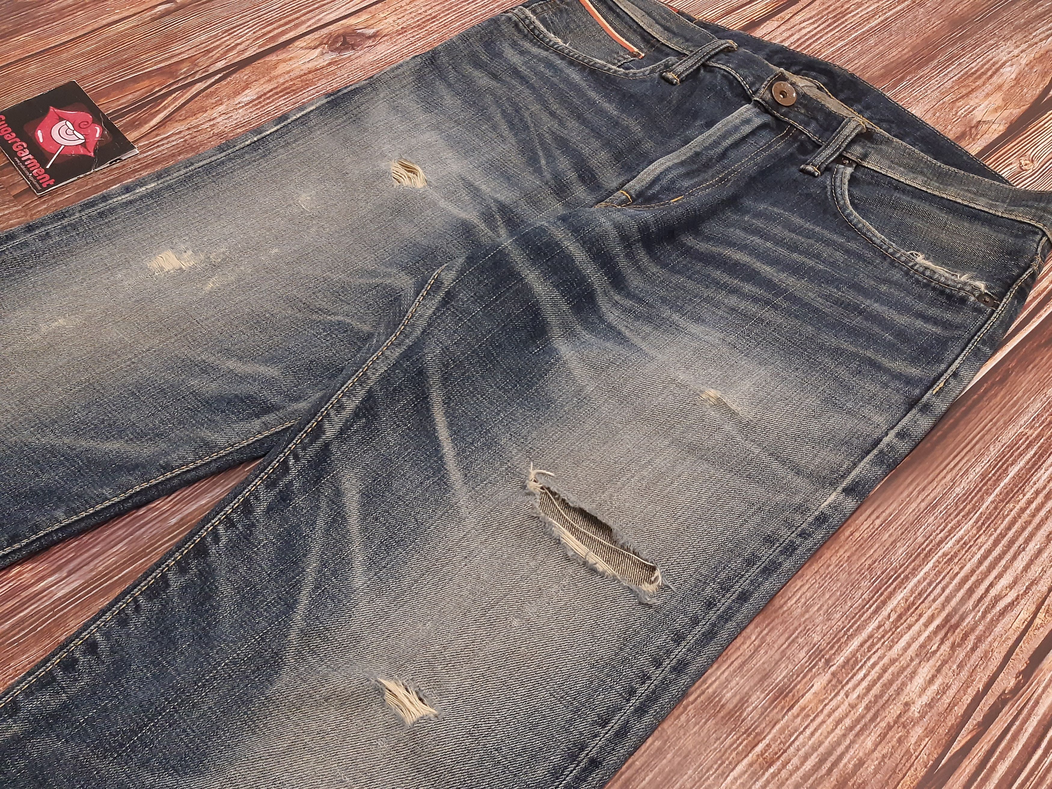 Japanese Brand × Vintage Vintage Jeans Selvedge EDWIN 505zx Buckle Back Distressed Size US 34 / EU 50 - 4 Thumbnail