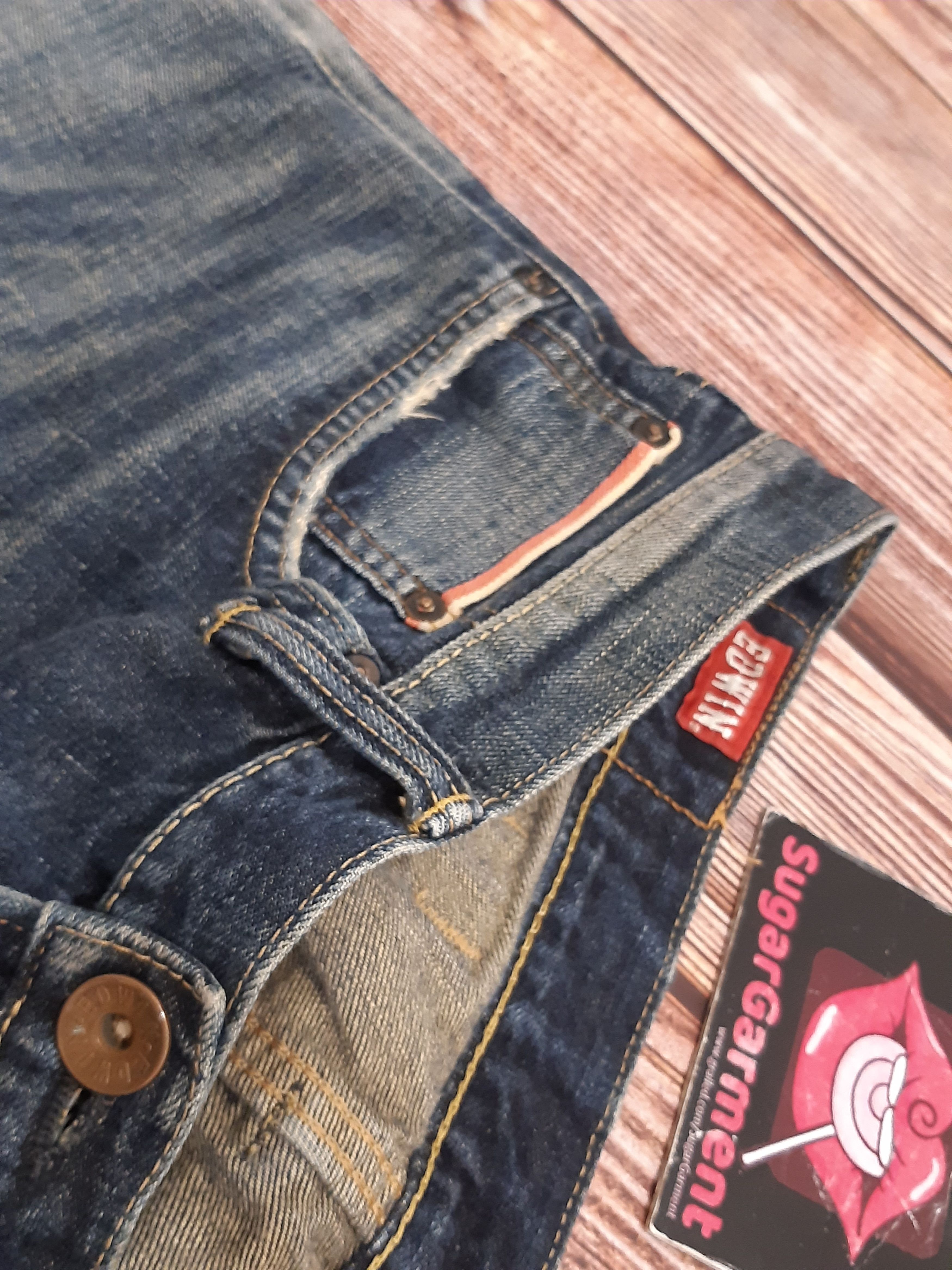 Japanese Brand × Vintage Vintage Jeans Selvedge EDWIN 505zx Buckle Back Distressed Size US 34 / EU 50 - 10 Thumbnail