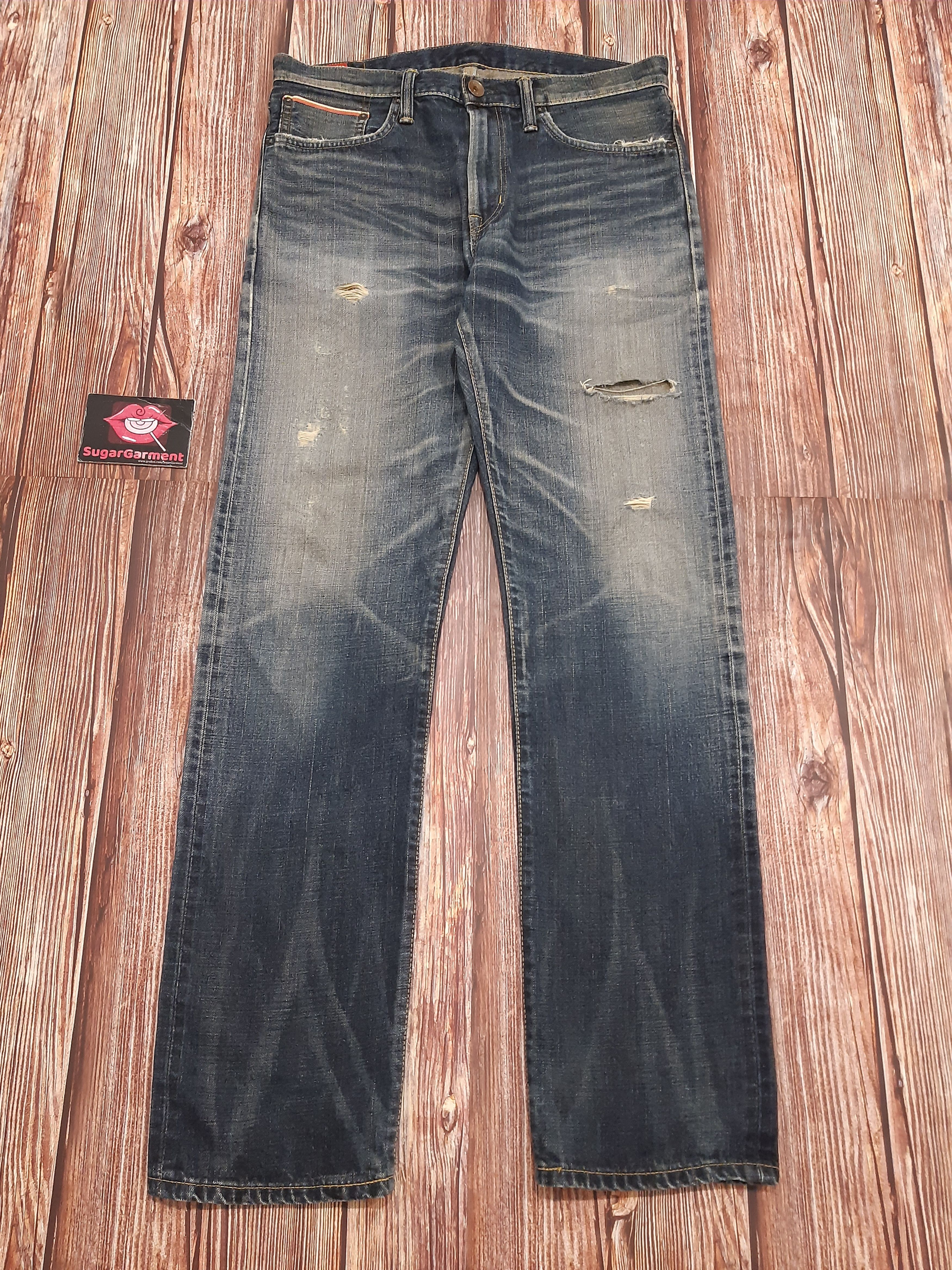 Japanese Brand × Vintage Vintage Jeans Selvedge EDWIN 505zx Buckle Back Distressed Size US 34 / EU 50 - 1 Thumbnail