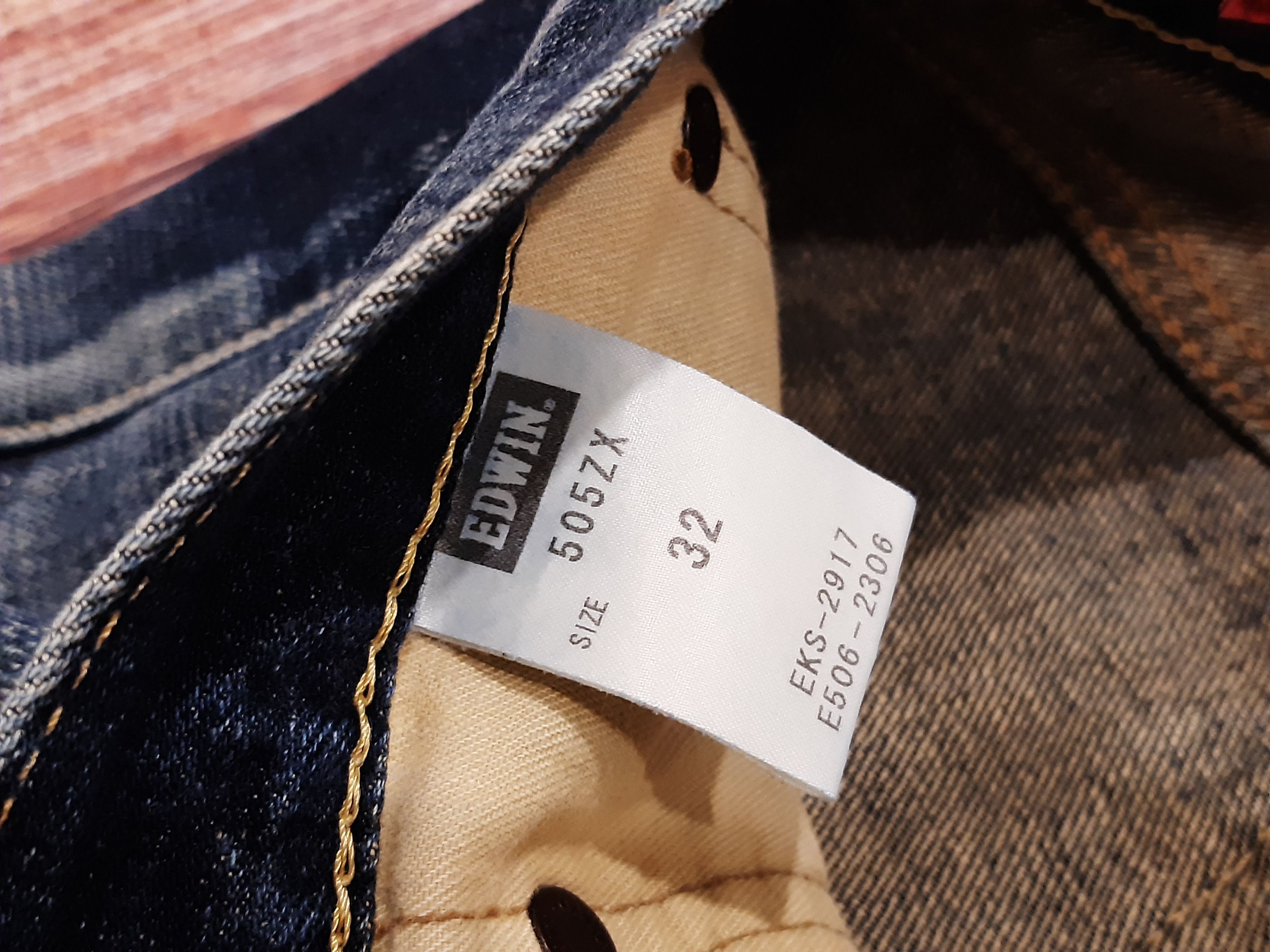 Japanese Brand × Vintage Vintage Jeans Selvedge EDWIN 505zx Buckle Back Distressed Size US 34 / EU 50 - 8 Thumbnail