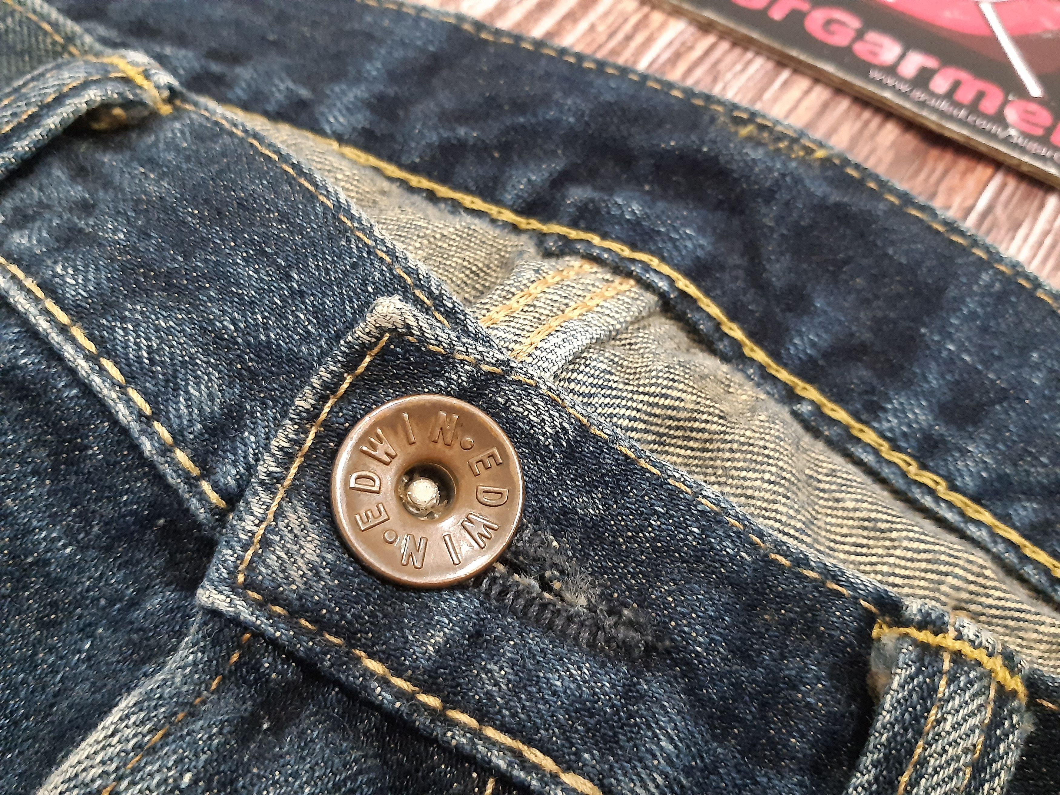 Japanese Brand × Vintage Vintage Jeans Selvedge EDWIN 505zx Buckle Back Distressed Size US 34 / EU 50 - 6 Thumbnail