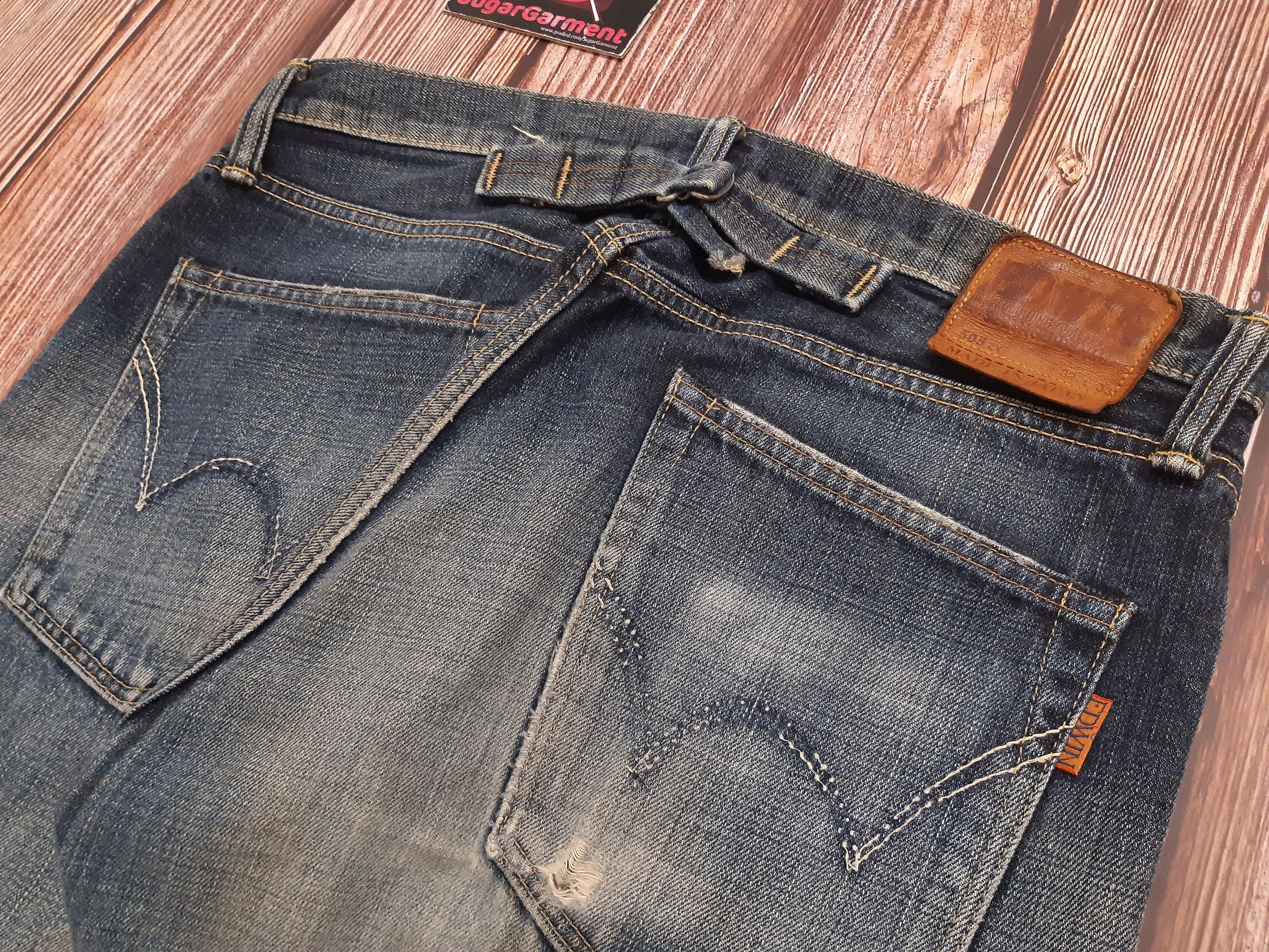 Japanese Brand × Vintage Vintage Jeans Selvedge EDWIN 505zx Buckle Back Distressed Size US 34 / EU 50 - 16 Thumbnail