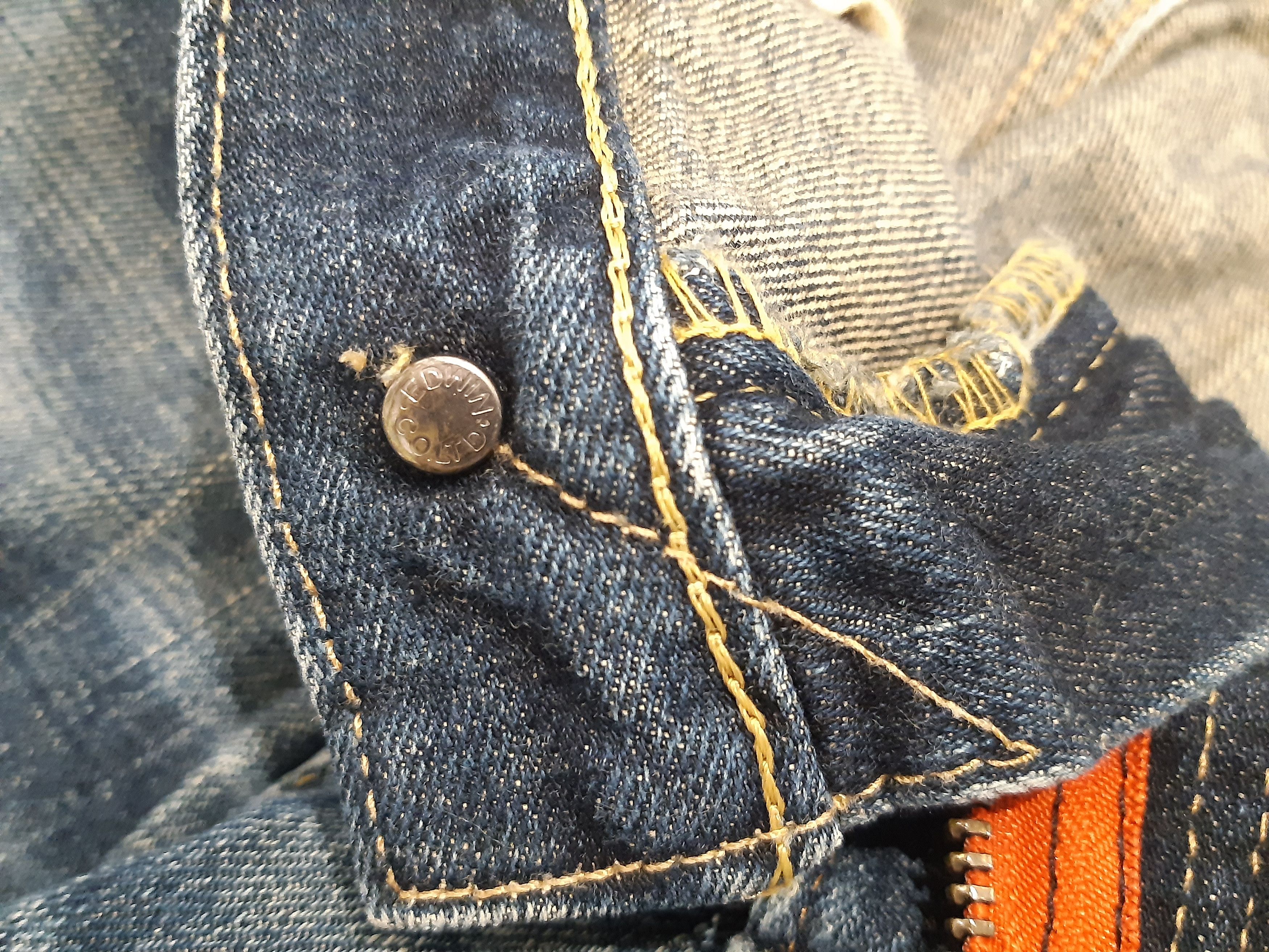 Japanese Brand × Vintage Vintage Jeans Selvedge EDWIN 505zx Buckle Back Distressed Size US 34 / EU 50 - 7 Thumbnail