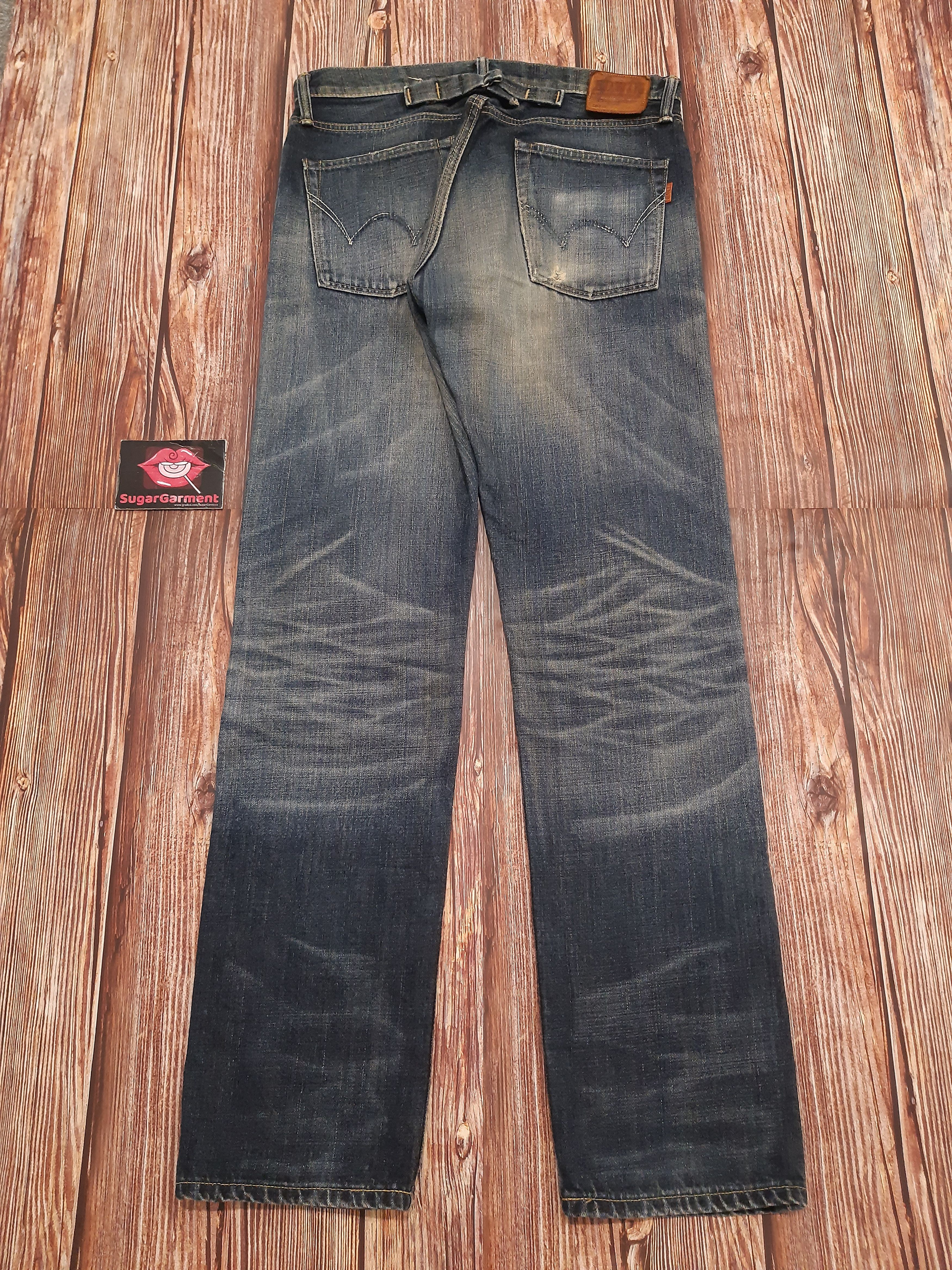 Japanese Brand × Vintage Vintage Jeans Selvedge EDWIN 505zx Buckle Back Distressed Size US 34 / EU 50 - 11 Thumbnail