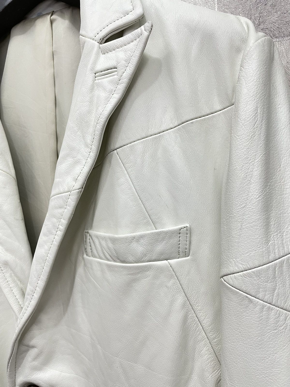 Japanese Brand × Self Edge × Vintage EDGE RUPERT Patchwork Cowhide Leather Blazer Size 36S - 5 Thumbnail