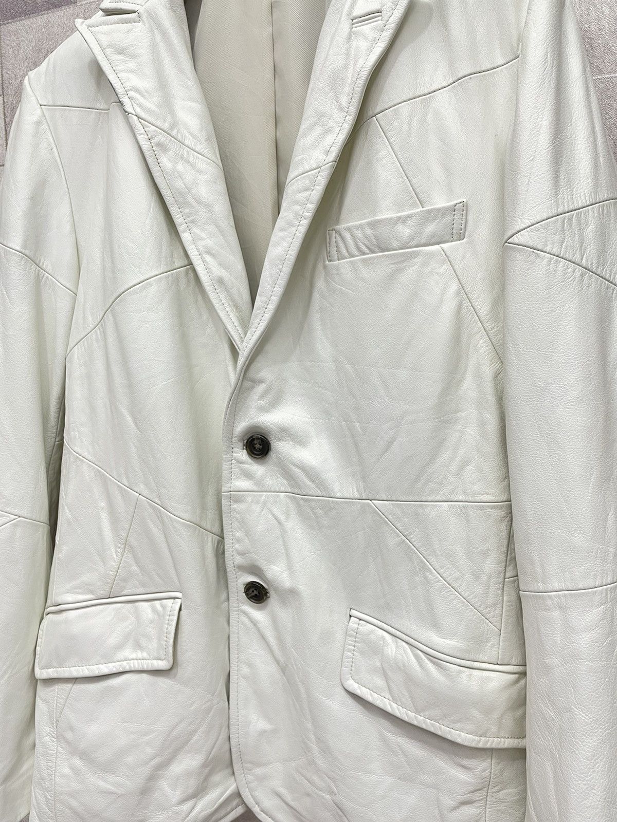 Japanese Brand × Self Edge × Vintage EDGE RUPERT Patchwork Cowhide Leather Blazer Size 36S - 4 Thumbnail