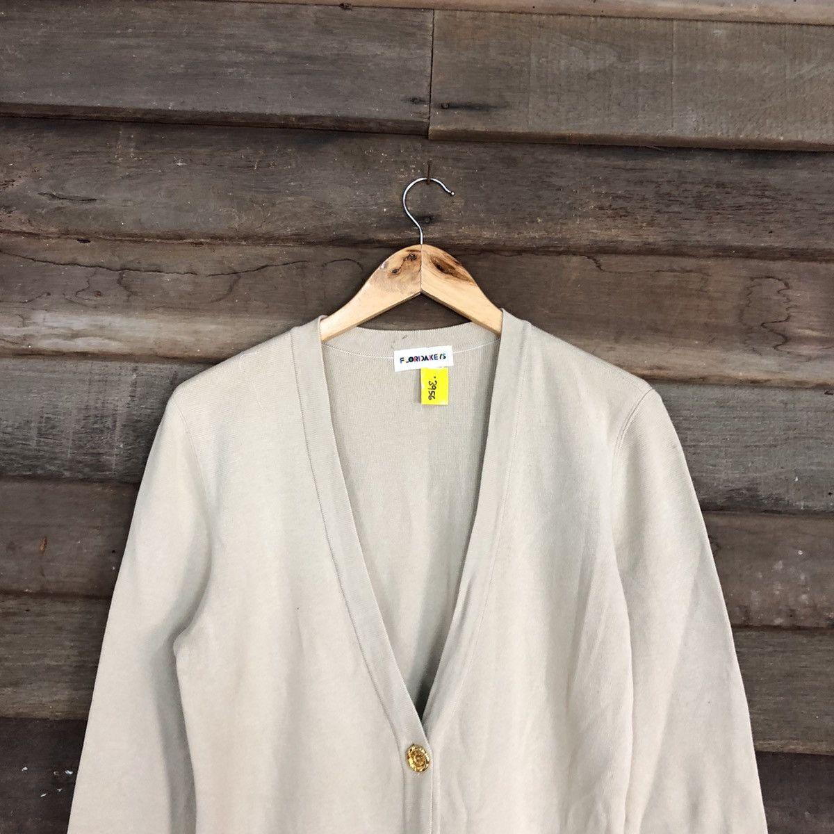Japanese Brand Florida Keys Light Brown long Cardigan knitwear #3956 Size US M / EU 48-50 / 2 - 9 Thumbnail