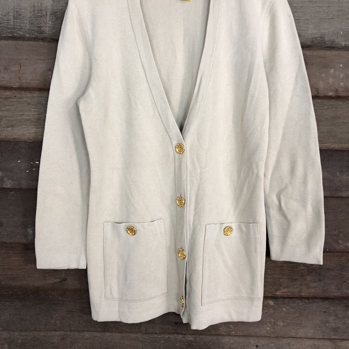 Japanese Brand Florida Keys Light Brown long Cardigan knitwear #3956 Size US M / EU 48-50 / 2 - 8 Thumbnail