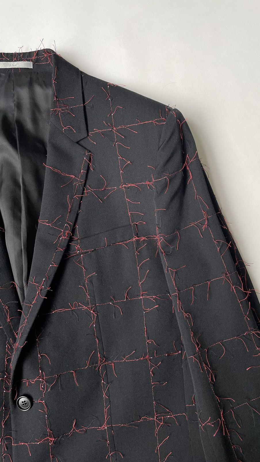 Dior Black Wool ‘Pulled Red Grid’ Check Overcoat Size US M / EU 48-50 / 2 - 5 Thumbnail