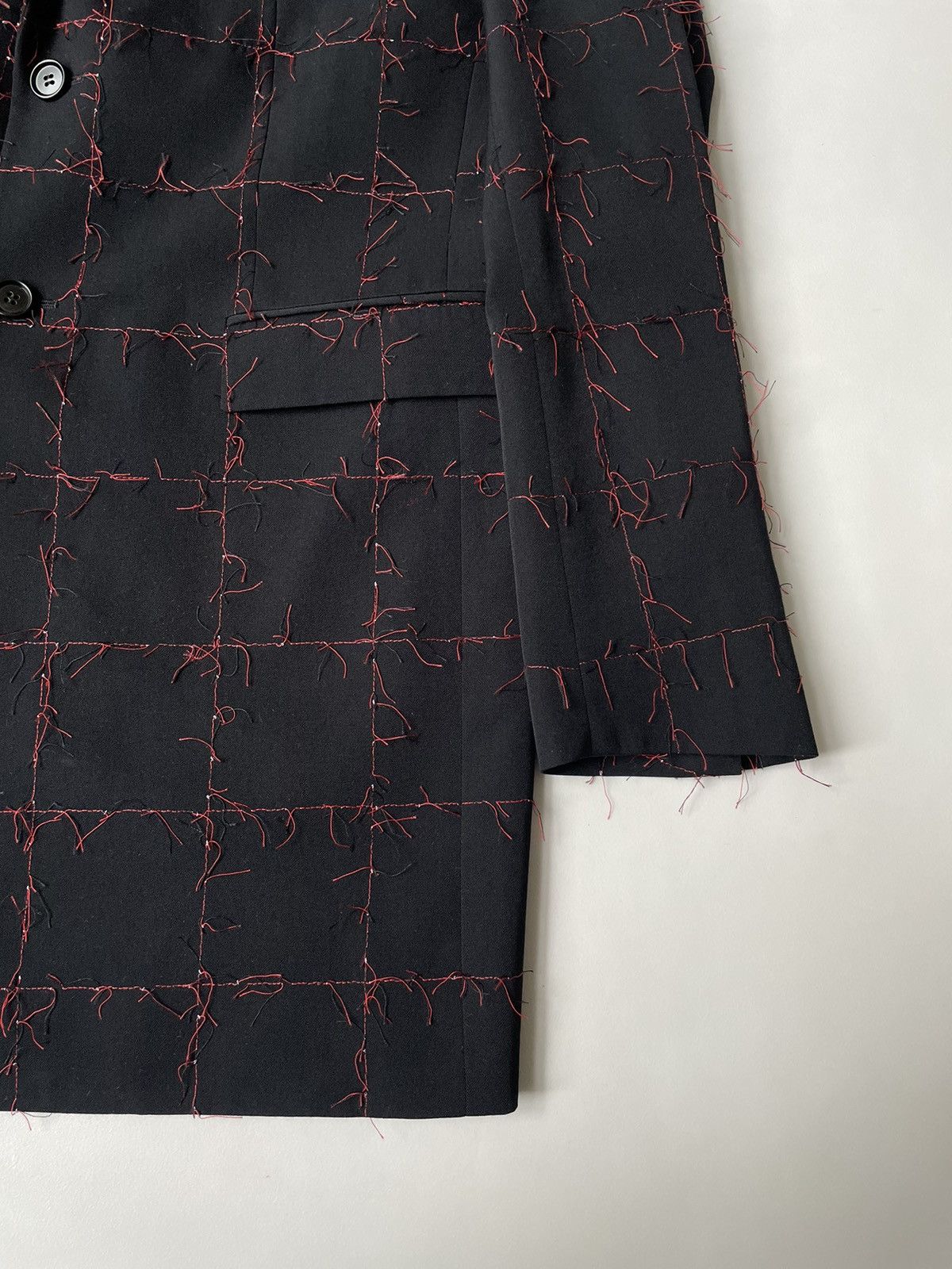 Dior Black Wool ‘Pulled Red Grid’ Check Overcoat Size US M / EU 48-50 / 2 - 9 Thumbnail