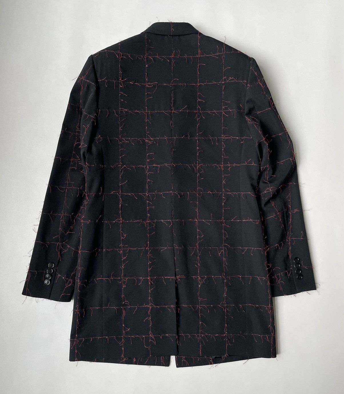 Dior Black Wool ‘Pulled Red Grid’ Check Overcoat Size US M / EU 48-50 / 2 - 14 Thumbnail