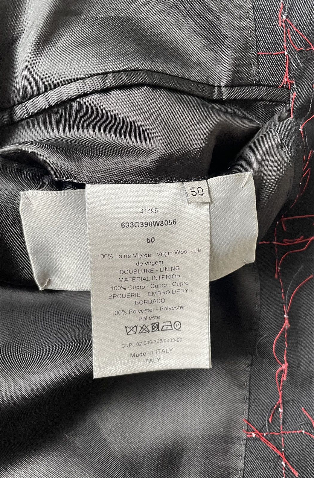 Dior Black Wool ‘Pulled Red Grid’ Check Overcoat Size US M / EU 48-50 / 2 - 13 Thumbnail