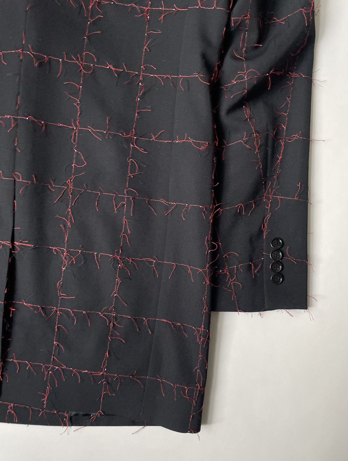 Dior Black Wool ‘Pulled Red Grid’ Check Overcoat Size US M / EU 48-50 / 2 - 17 Thumbnail