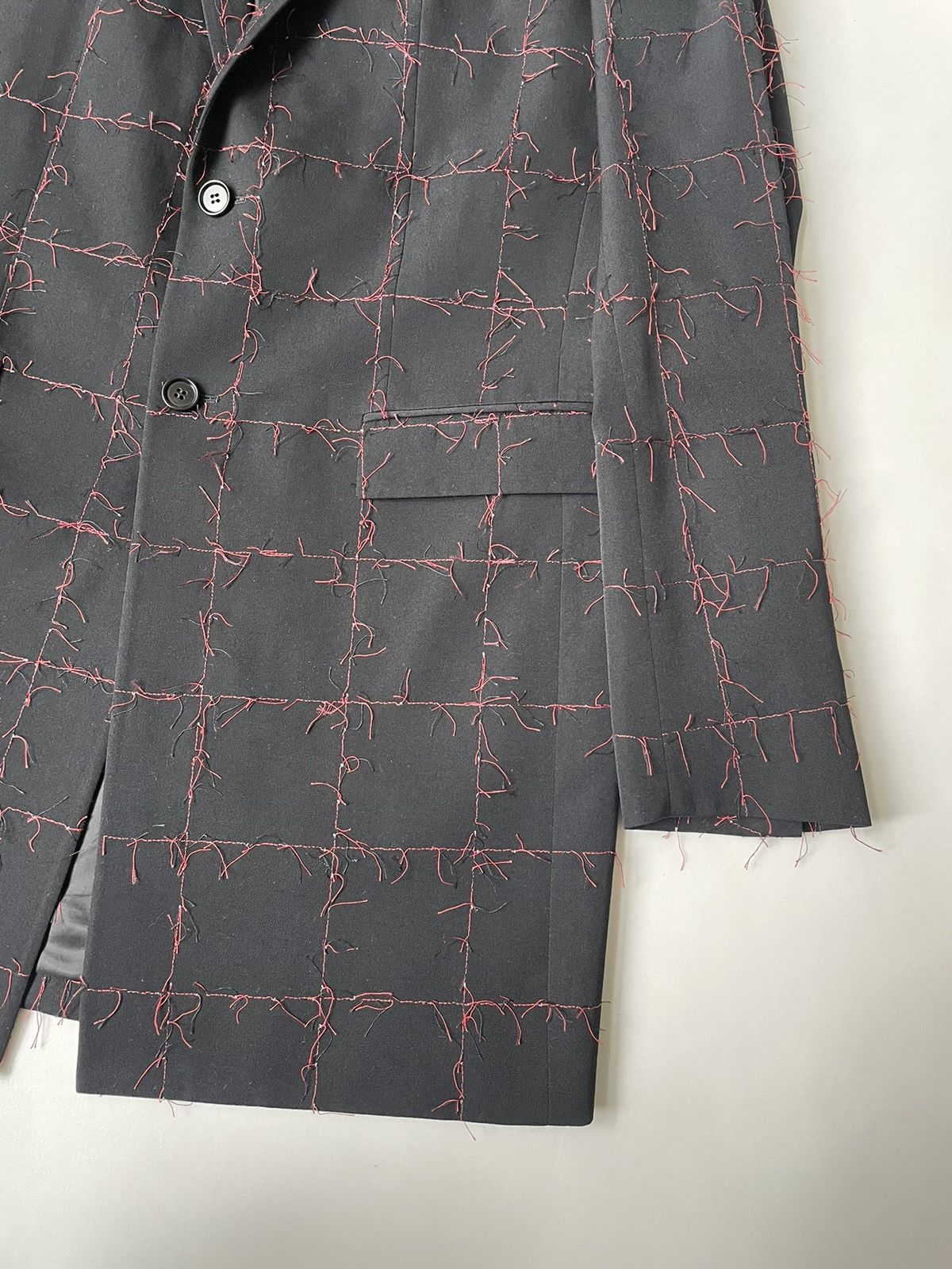 Dior Black Wool ‘Pulled Red Grid’ Check Overcoat Size US M / EU 48-50 / 2 - 8 Thumbnail