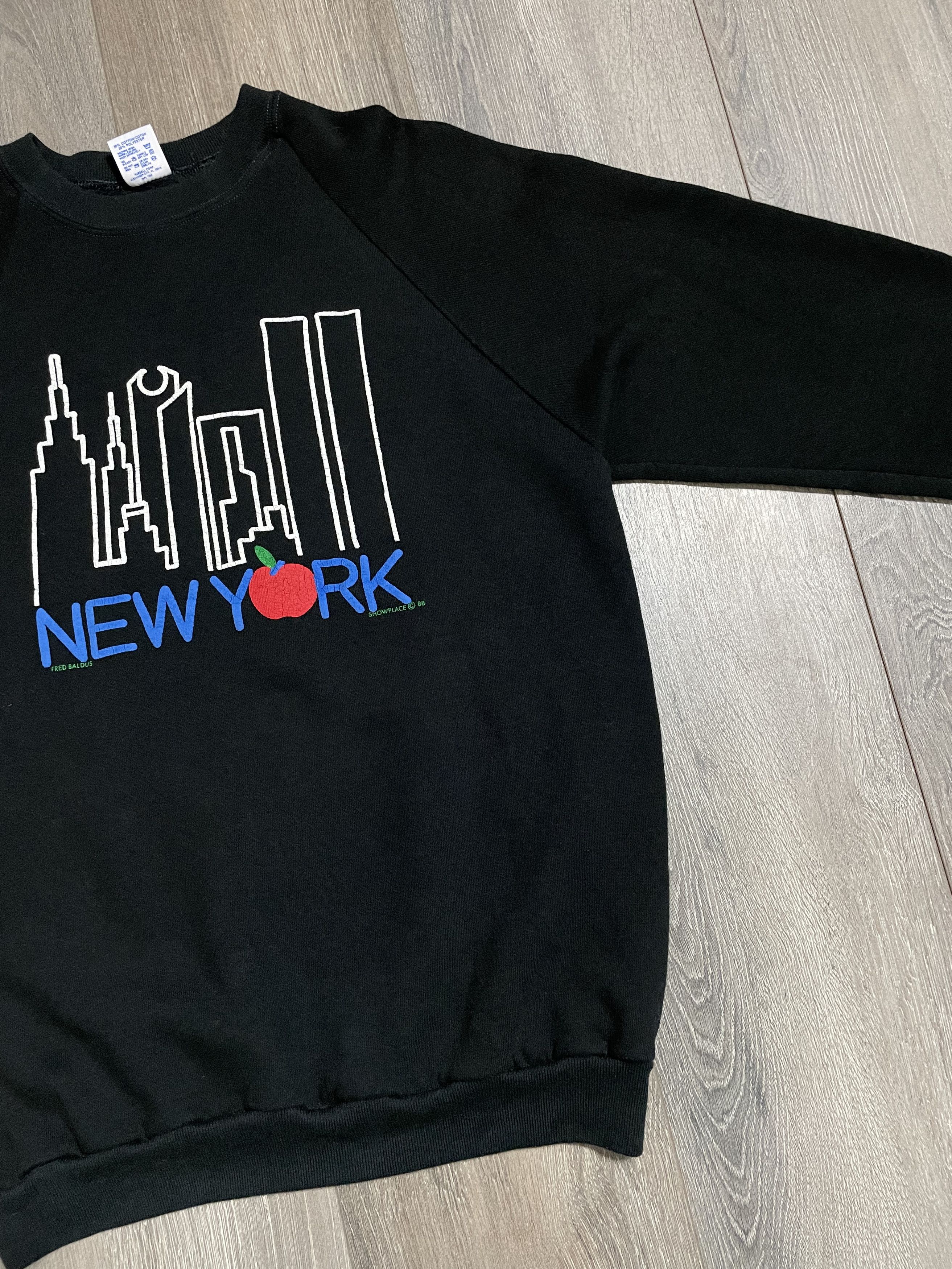 Vintage Vintage New York Black Crewneck Sweater 1988 Size US XL / EU 56 / 4 - 3 Thumbnail
