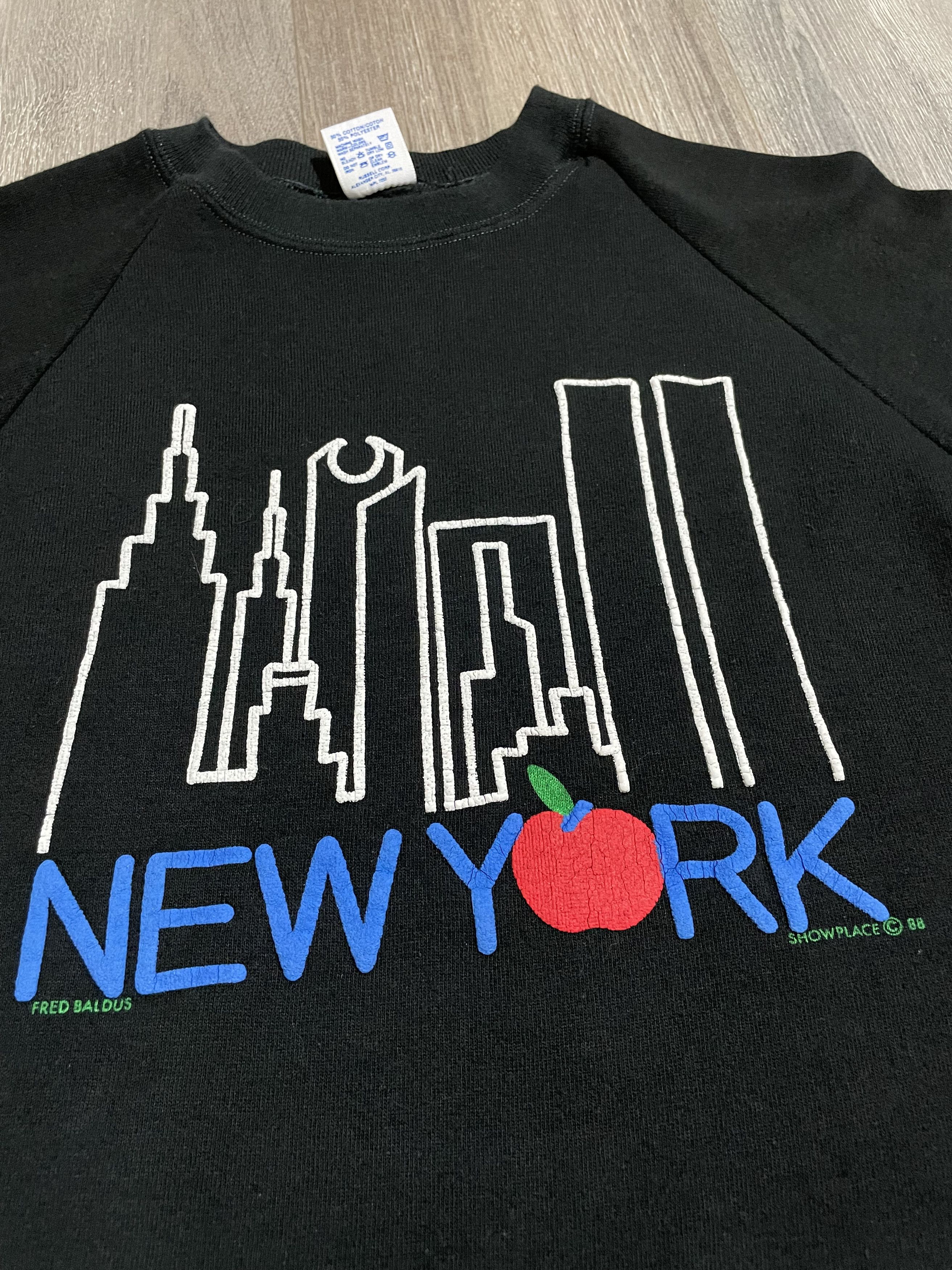 Vintage Vintage New York Black Crewneck Sweater 1988 Size US XL / EU 56 / 4 - 9 Thumbnail
