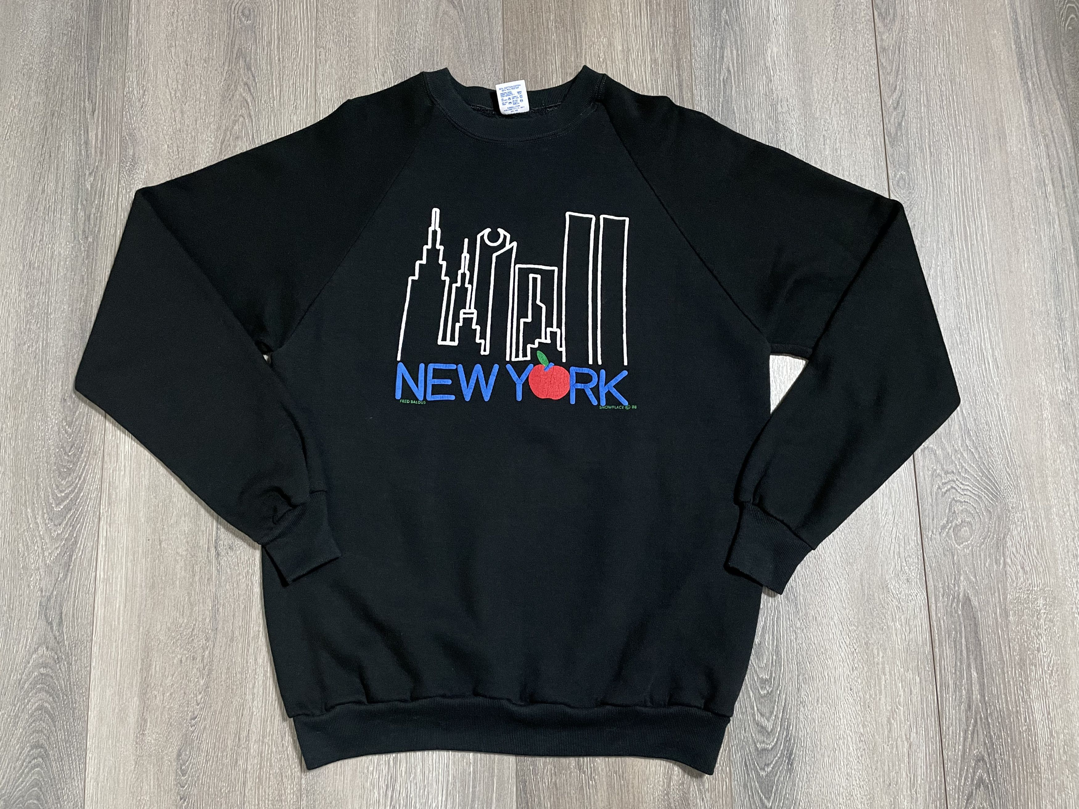 Vintage Vintage New York Black Crewneck Sweater 1988 Size US XL / EU 56 / 4 - 2 Thumbnail