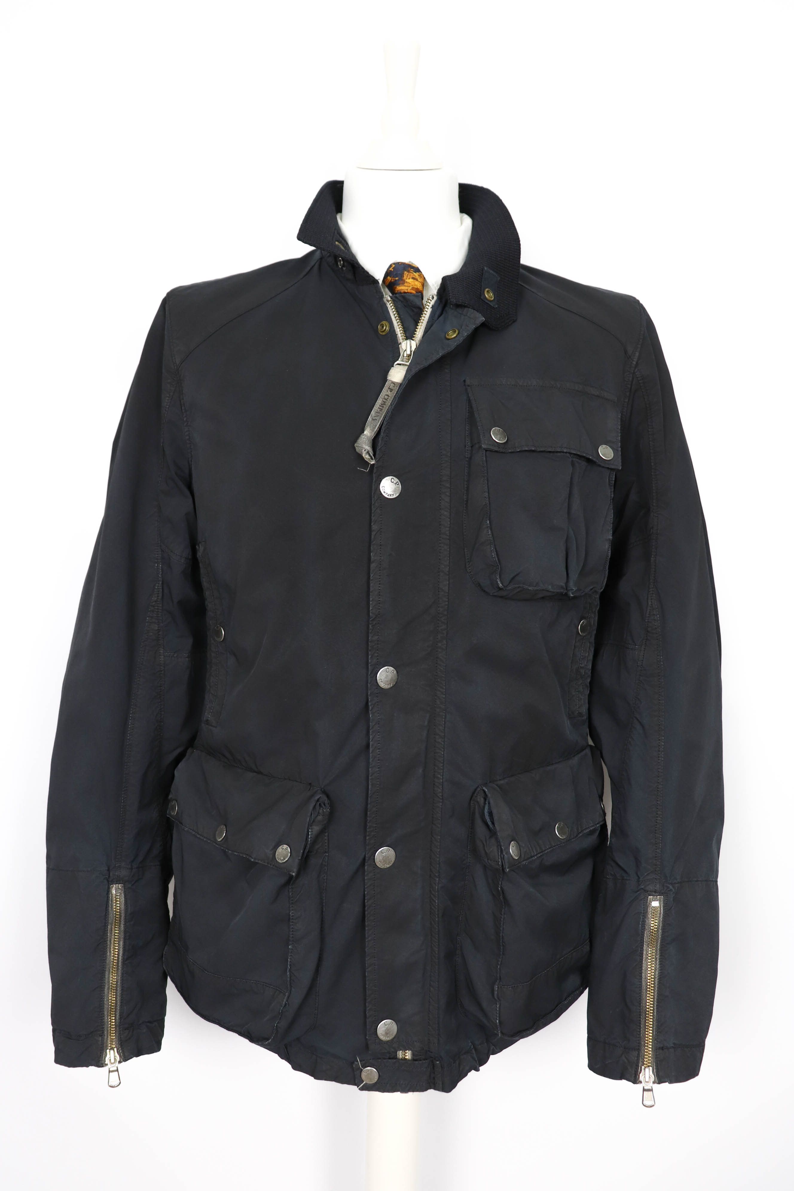 image of C P Company x Vintage C.p. Company Ss 2007 Tinto Terra Mille Miglia Google Jacket in Black (Size Me