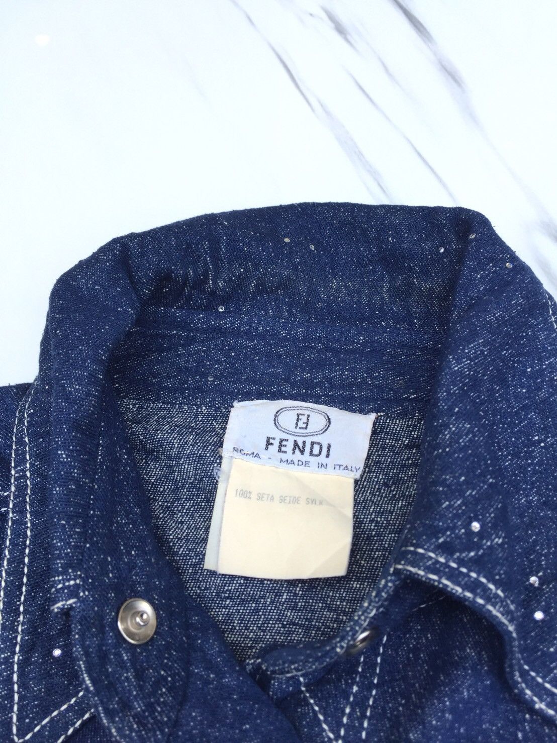 Fendi vintage fendi glitter denim chore jacket archives Size US L / EU 52-54 / 3 - 2 Thumbnail