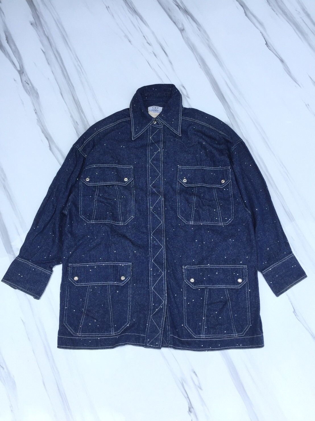 Fendi vintage fendi glitter denim chore jacket archives Size US L / EU 52-54 / 3 - 1 Thumbnail