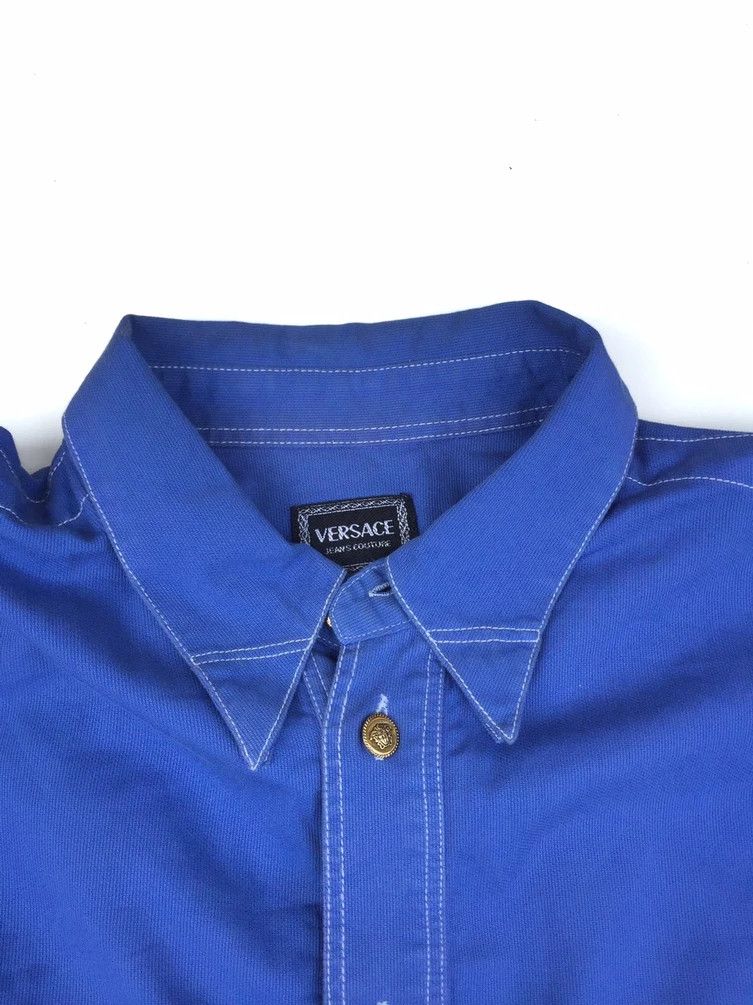 Versace versace button up four pocket overshirt/soft denim jacket Size US XL / EU 56 / 4 - 2 Thumbnail