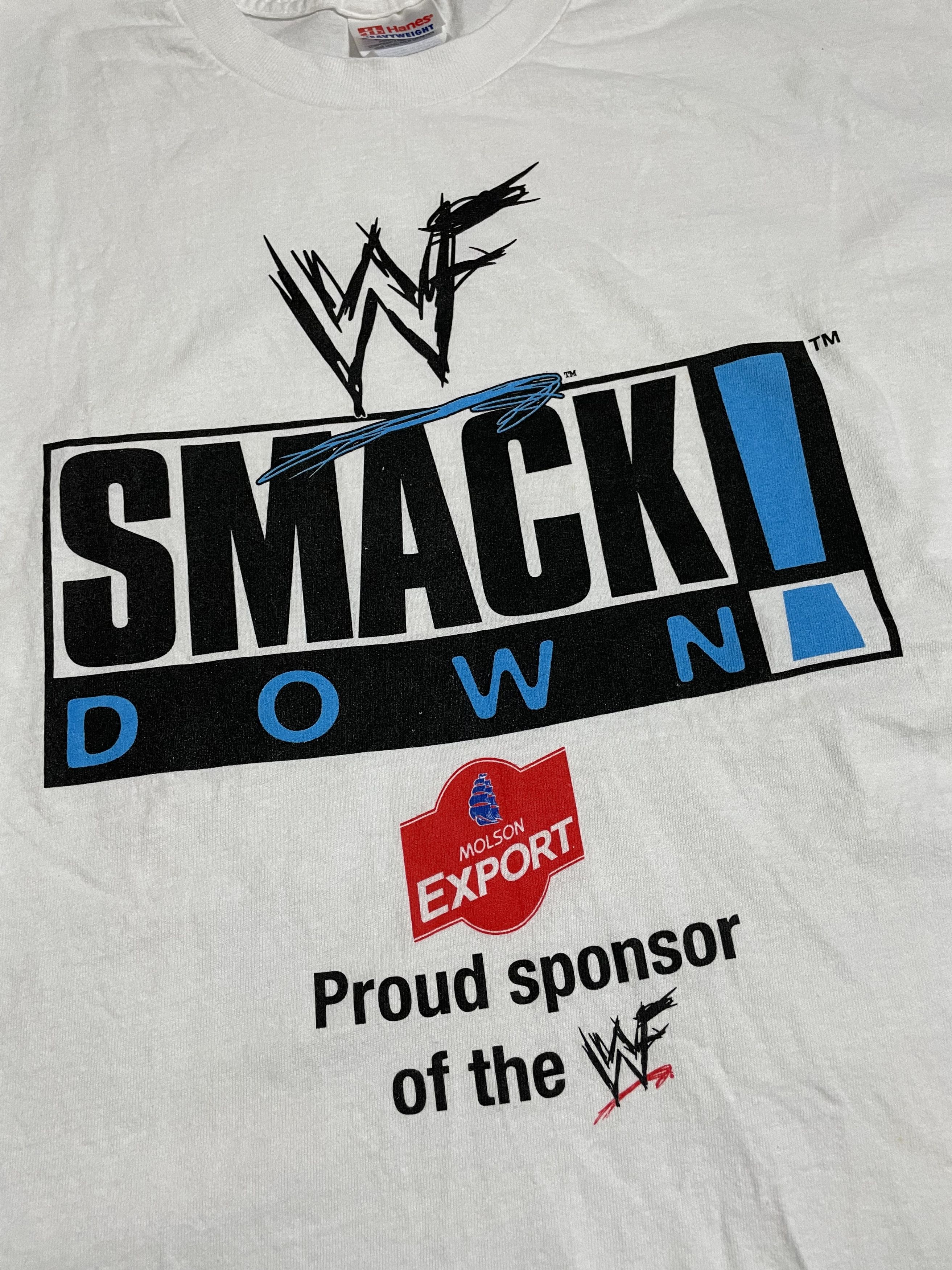 Vintage RARE Vintage WWF SmackDown T Shirt Size US XL / EU 56 / 4 - 8 Thumbnail