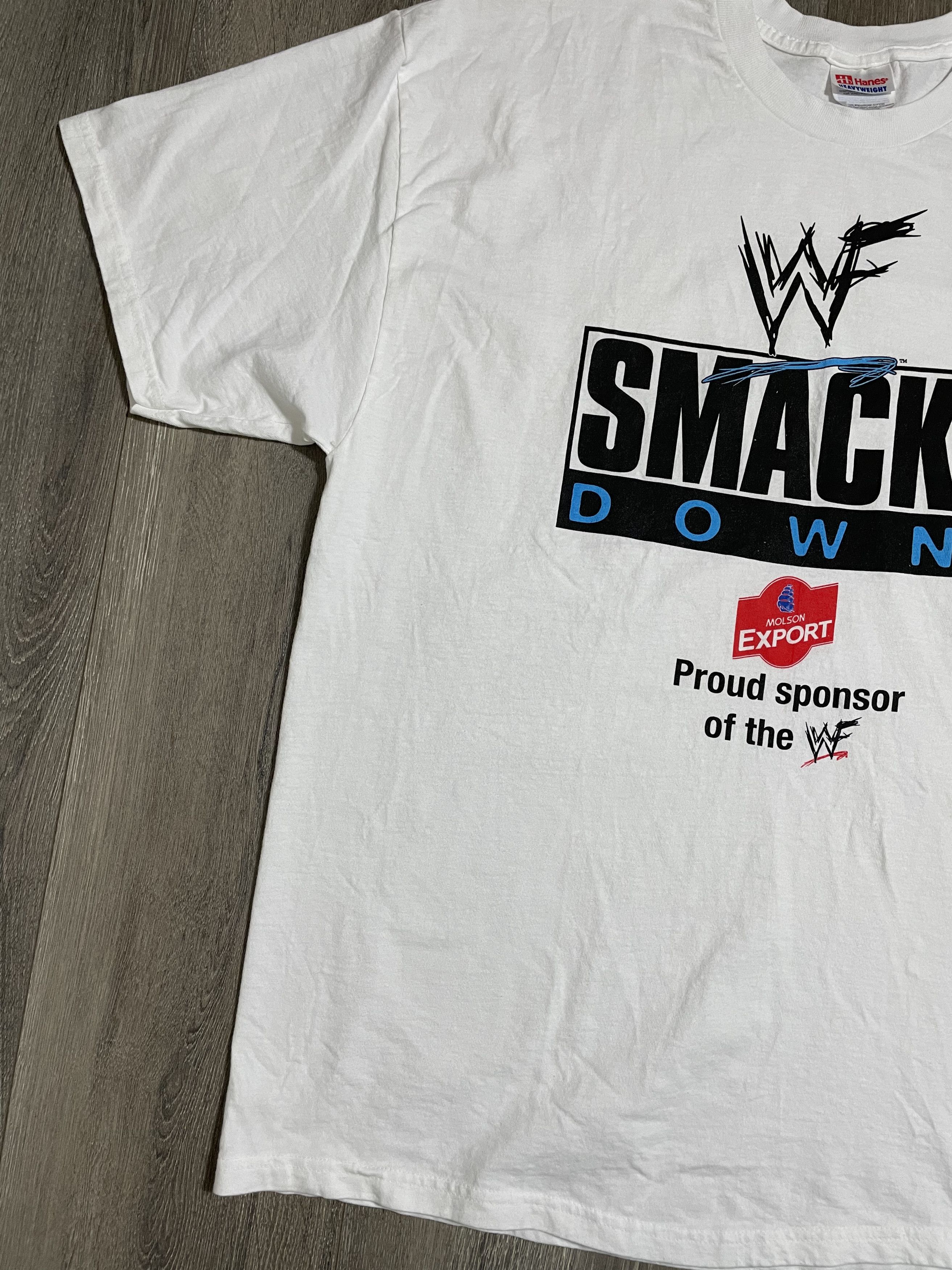 Vintage RARE Vintage WWF SmackDown T Shirt Size US XL / EU 56 / 4 - 5 Thumbnail
