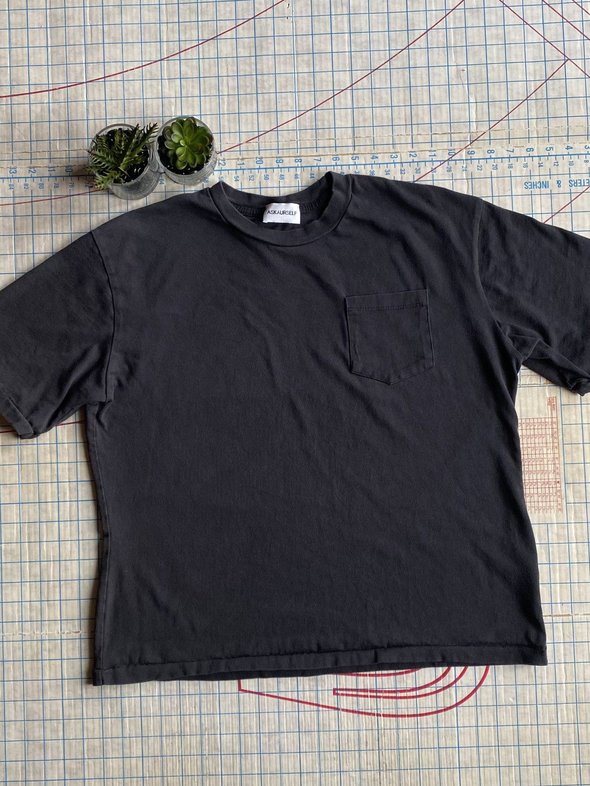 Hype Askyurself Pocket Tee Faded Charcoal Grey Size Medium | Grailed