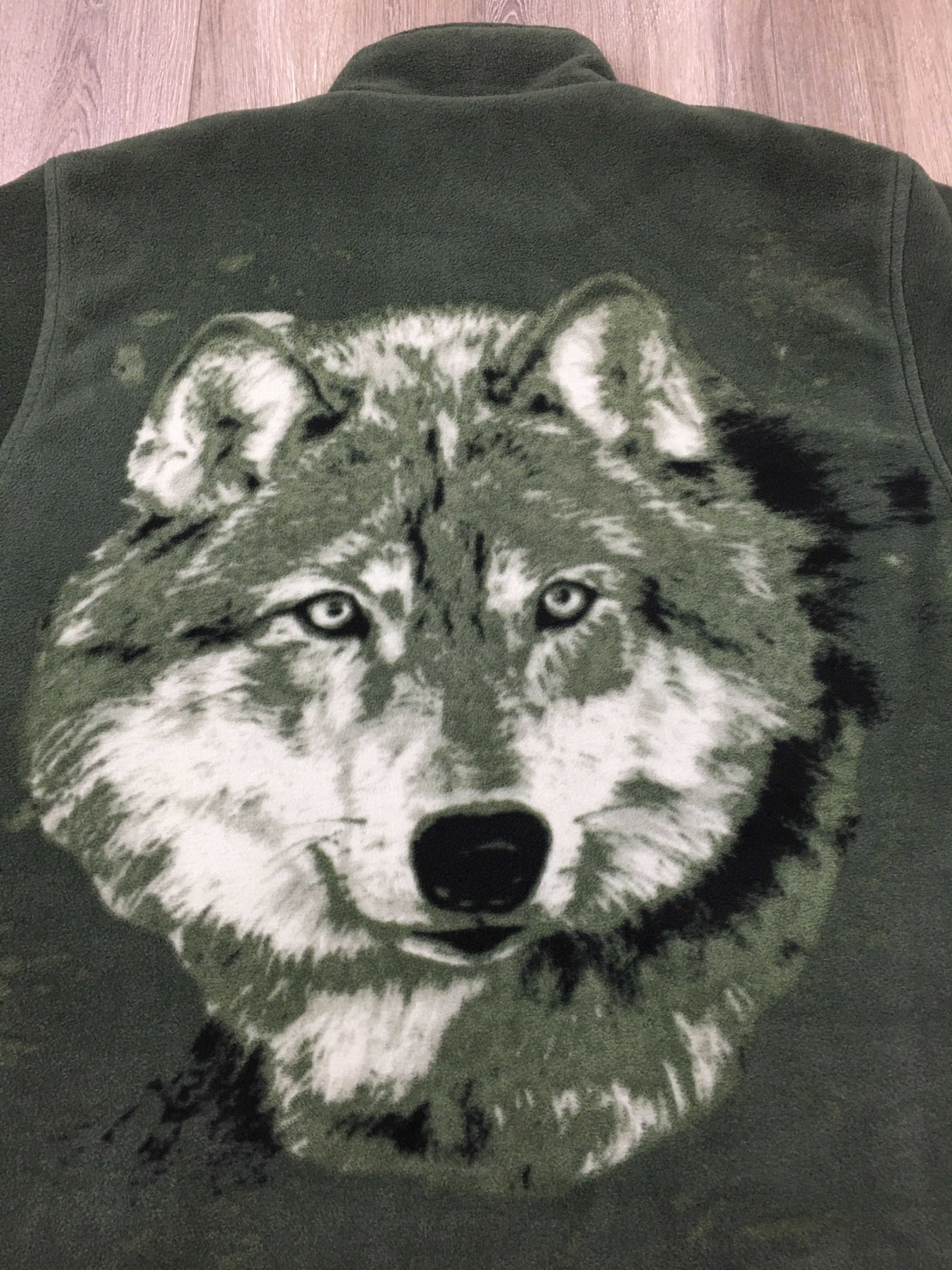 Vintage 90s Wolf Sherpa Fleece Jacket Size US XL / EU 56 / 4 - 14 Thumbnail