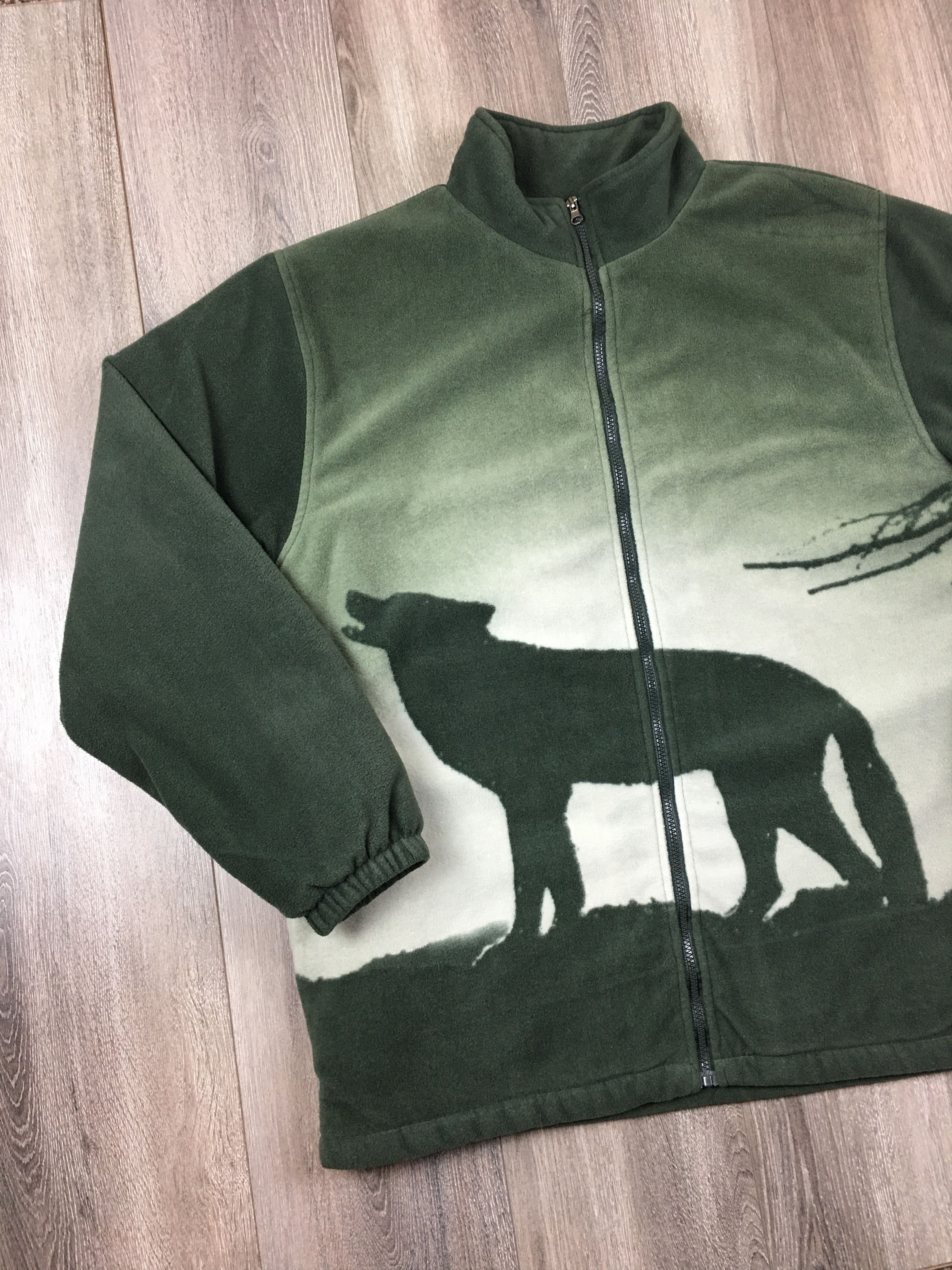 Vintage 90s Wolf Sherpa Fleece Jacket Size US XL / EU 56 / 4 - 1 Thumbnail