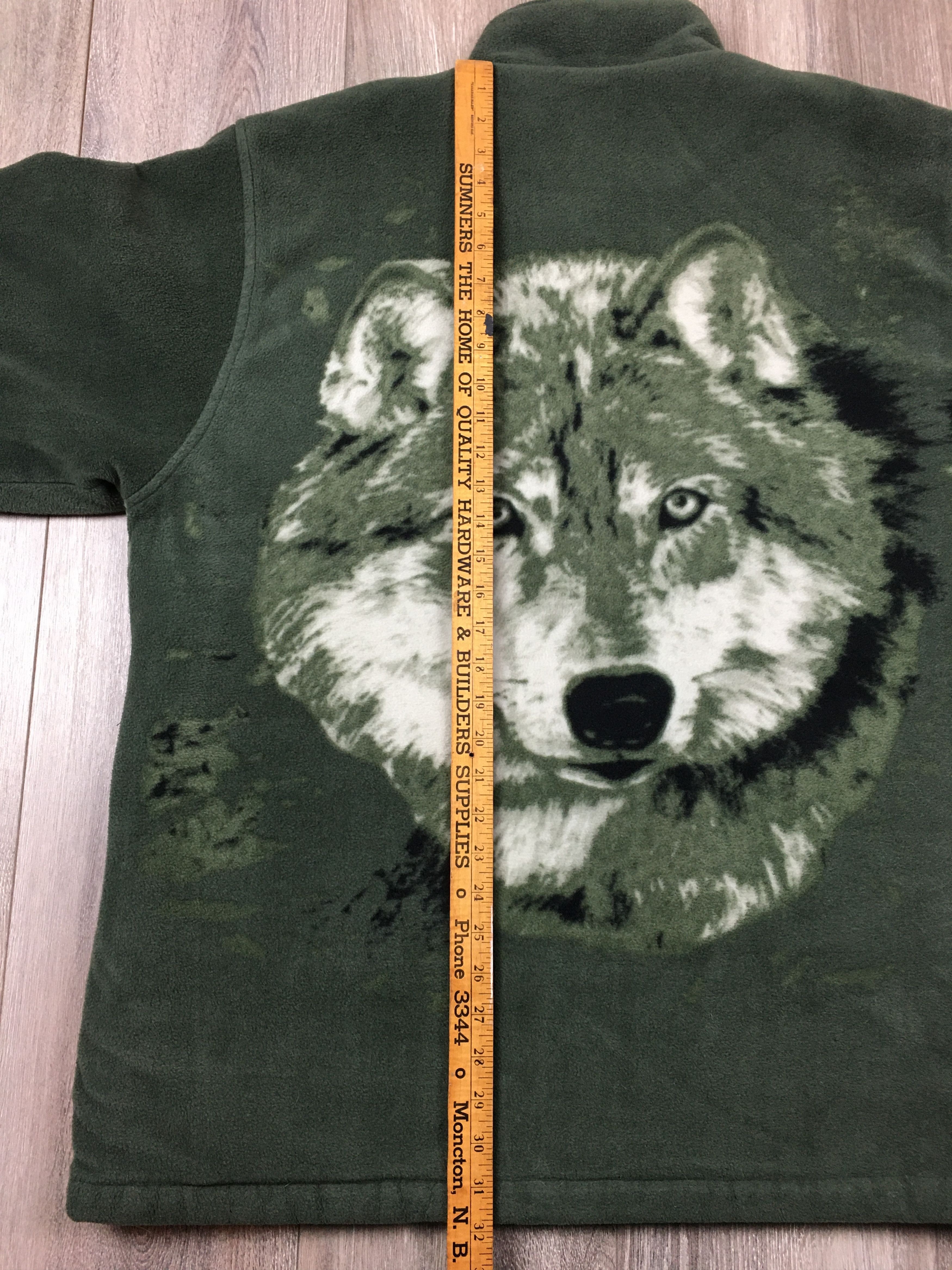 Vintage 90s Wolf Sherpa Fleece Jacket Size US XL / EU 56 / 4 - 16 Thumbnail